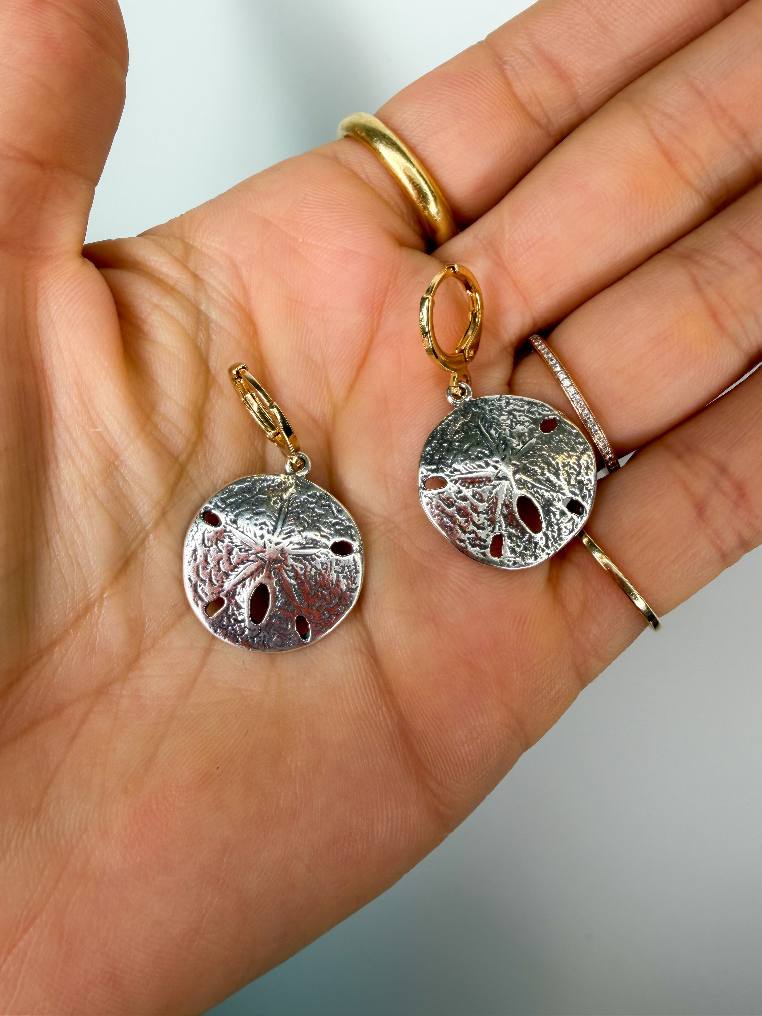 Silver Sand Dollar Earrings