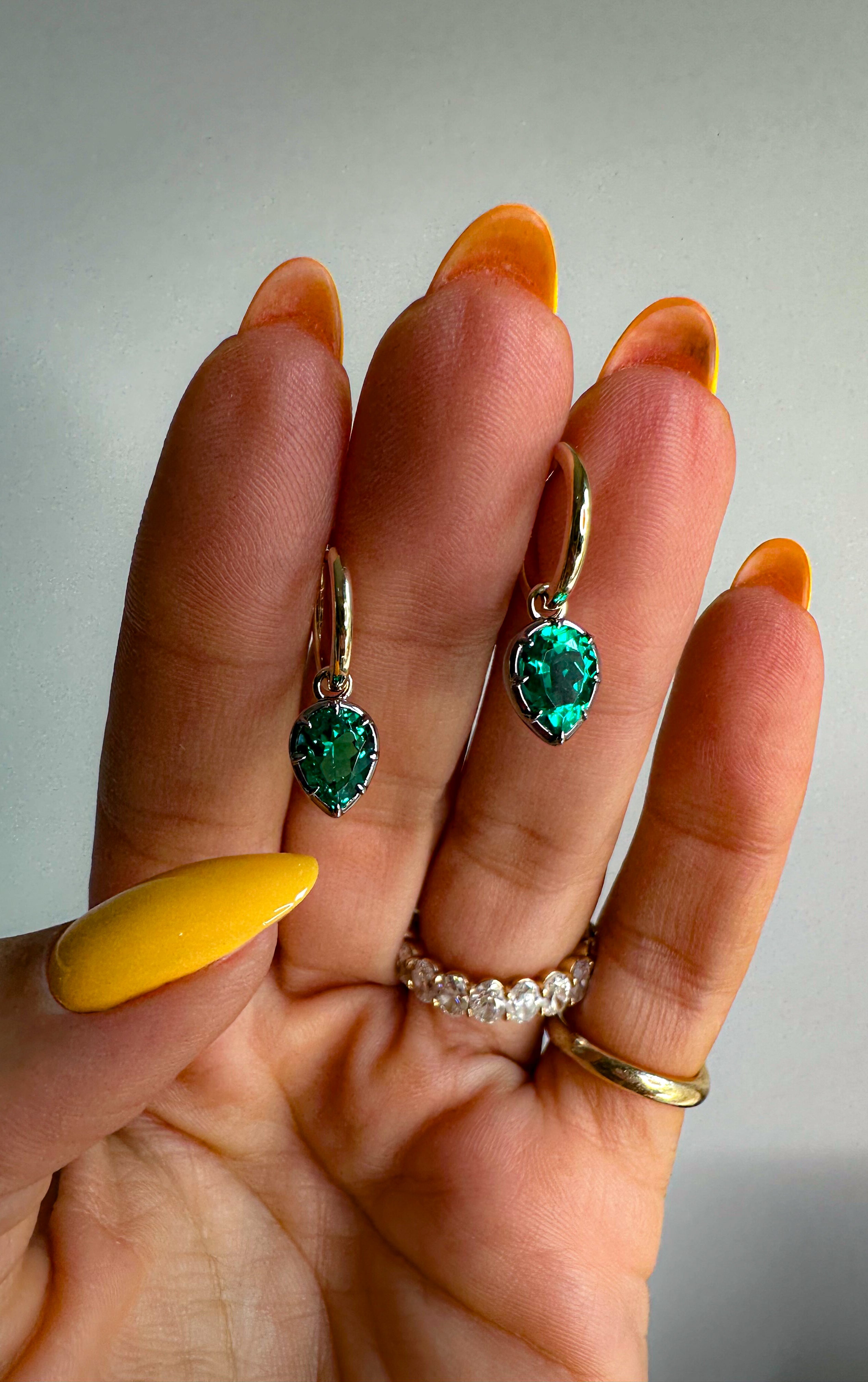 The Seraphine Green Pear Earrings