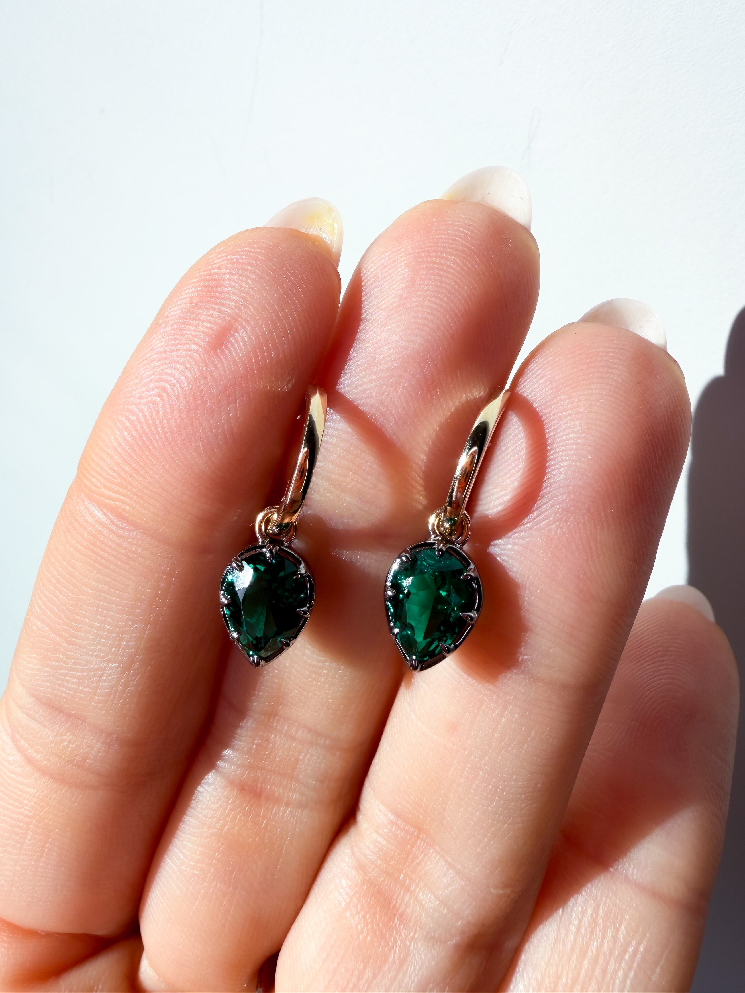 The Seraphine Green Pear Earrings