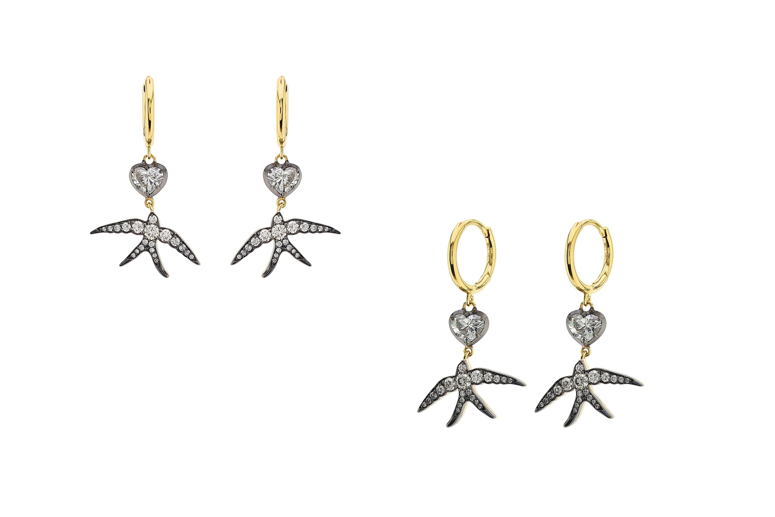 Seraphine Heart Sparrow Earrings