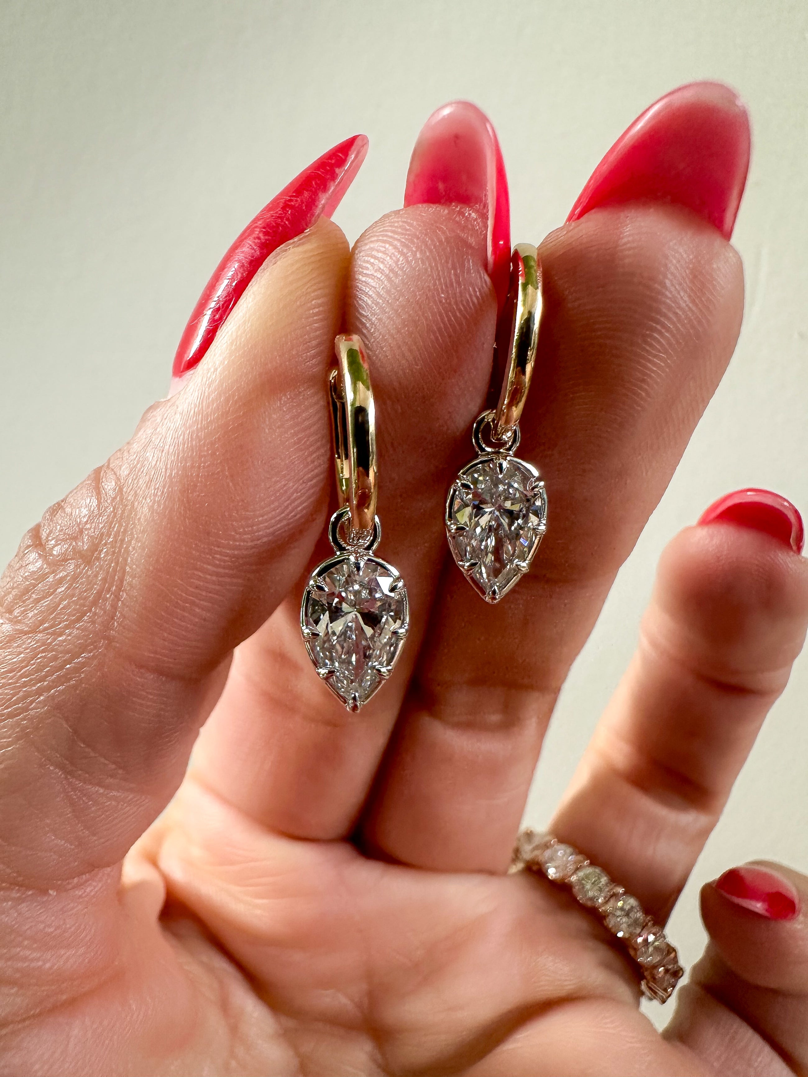 The Seraphine Pear Diamond Earrings