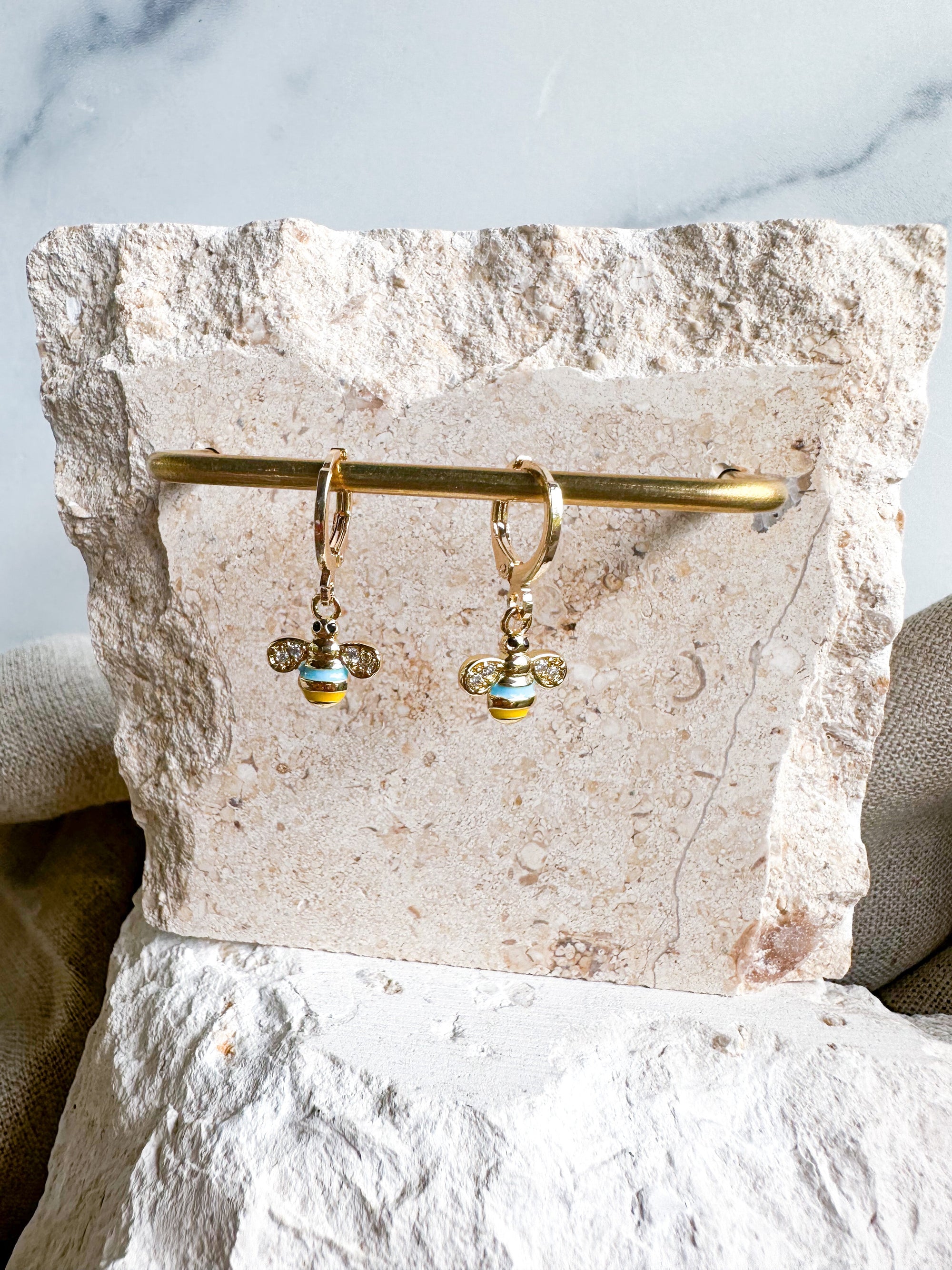 Enamel Bee Earrings