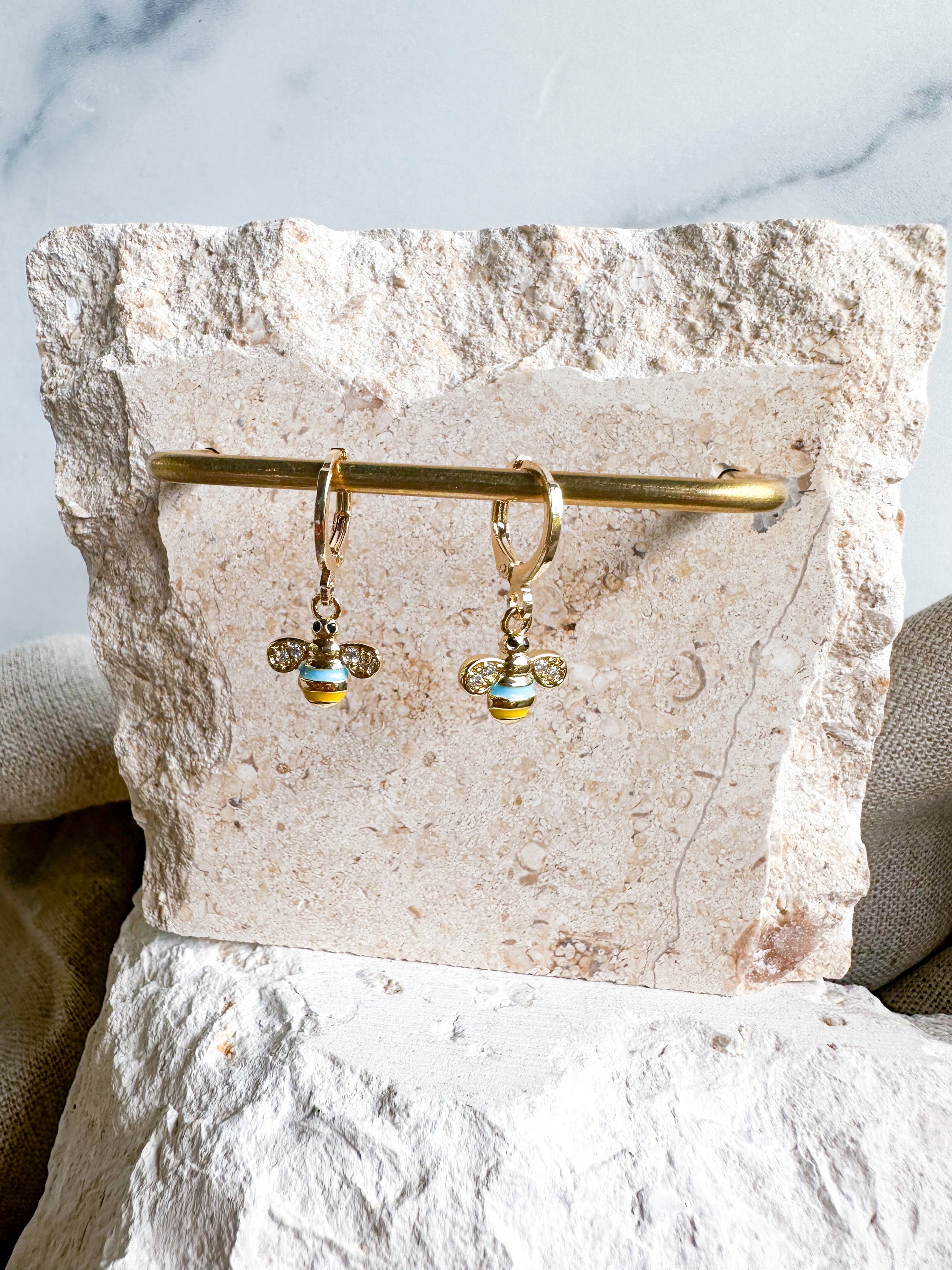 Enamel Bee Earrings