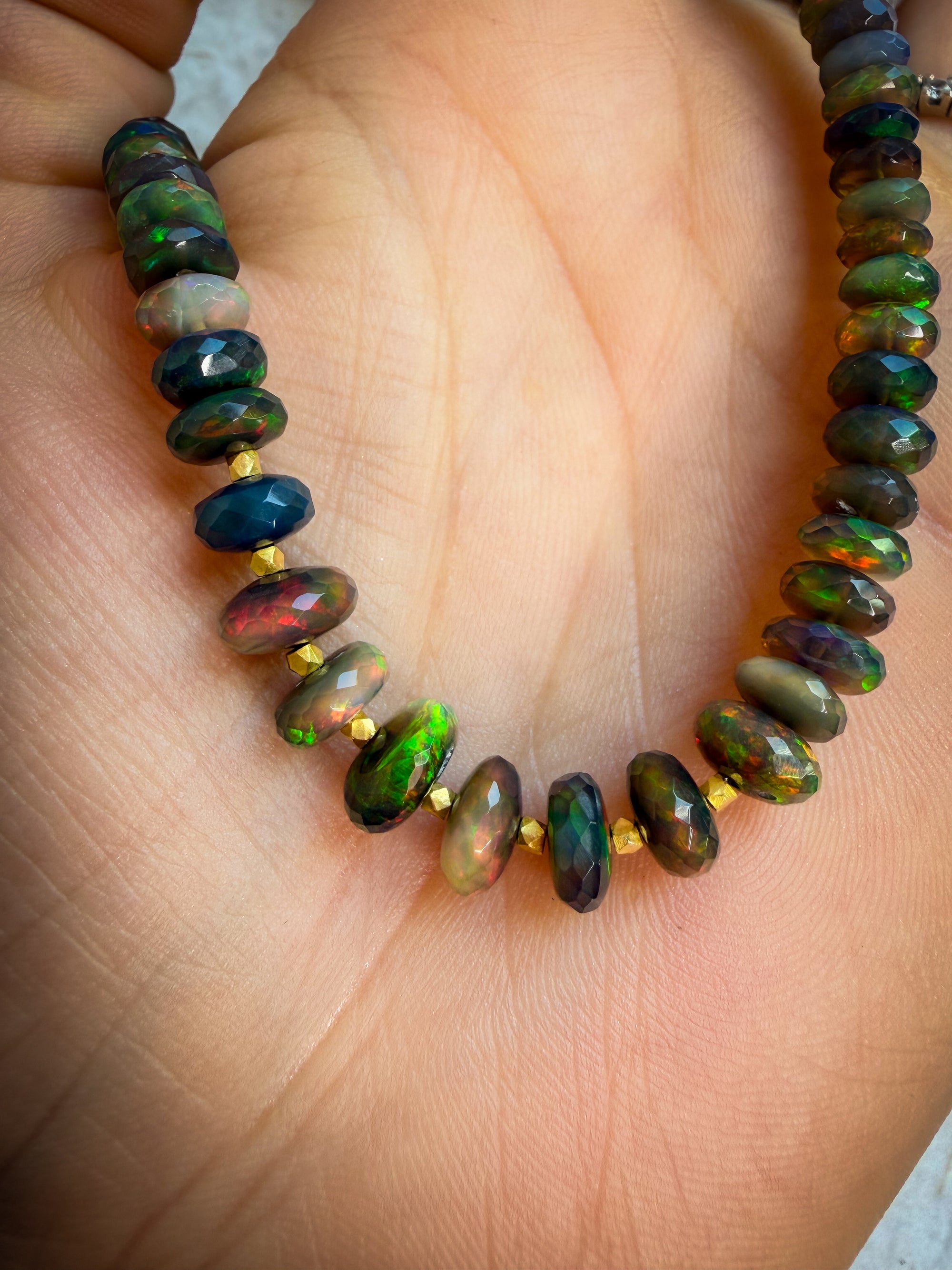 Midnight Fire Opal Necklace