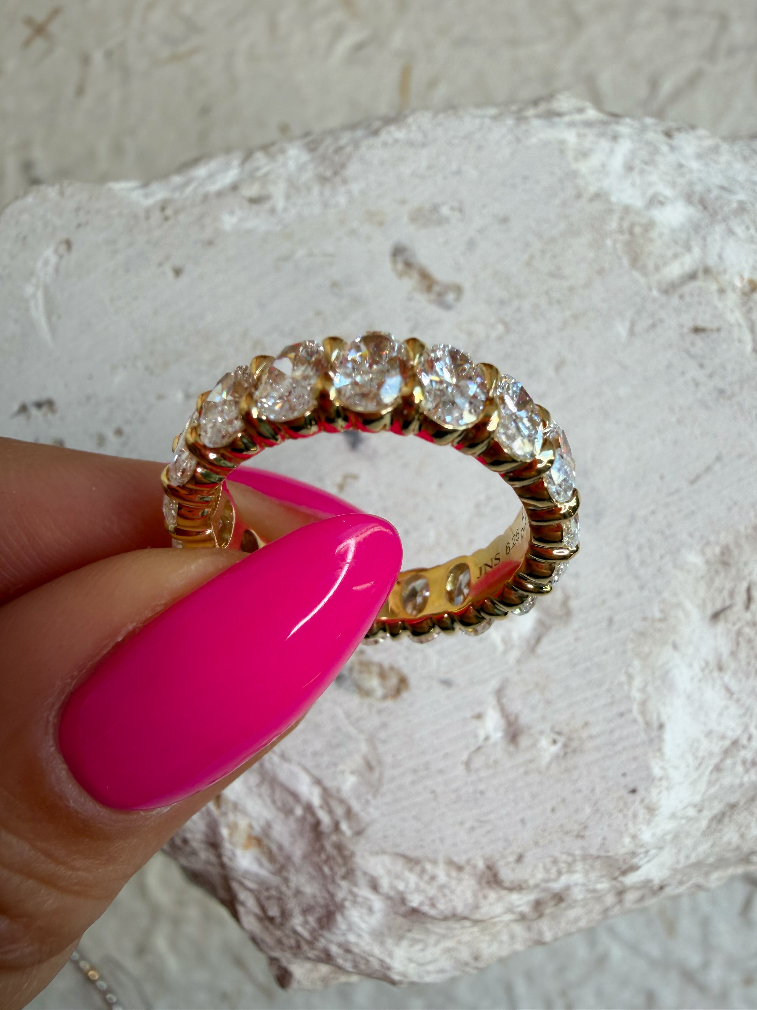 Low Profile Oval Eternity Band