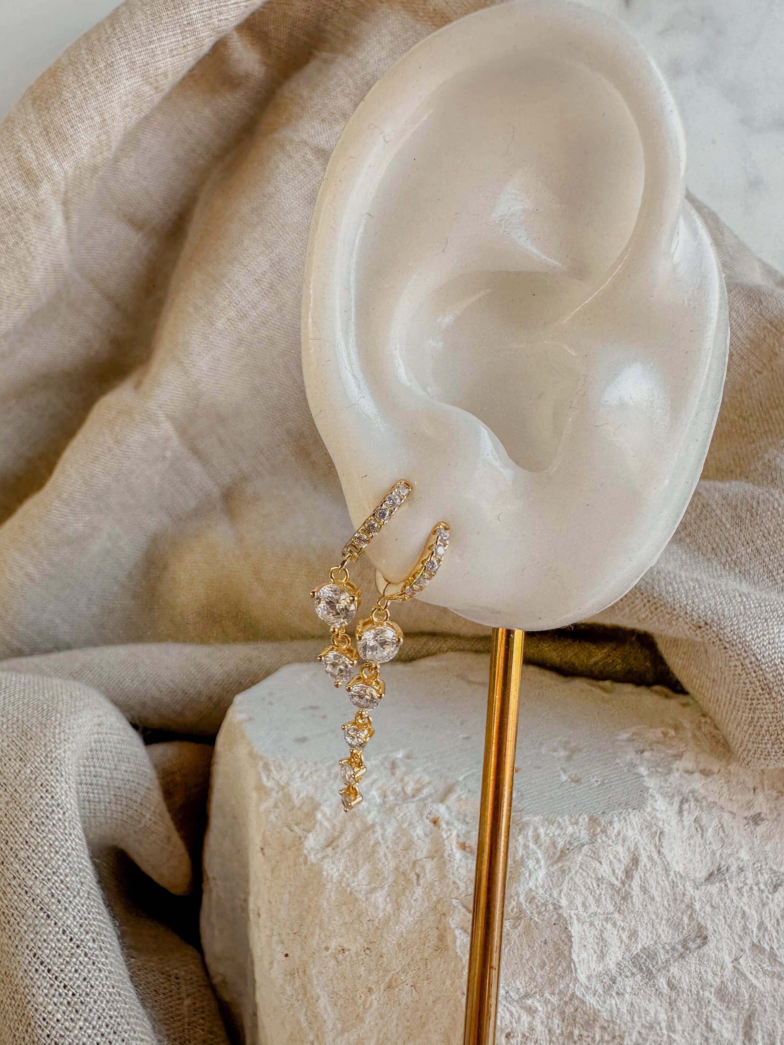 Long Crystal Drop Earrings