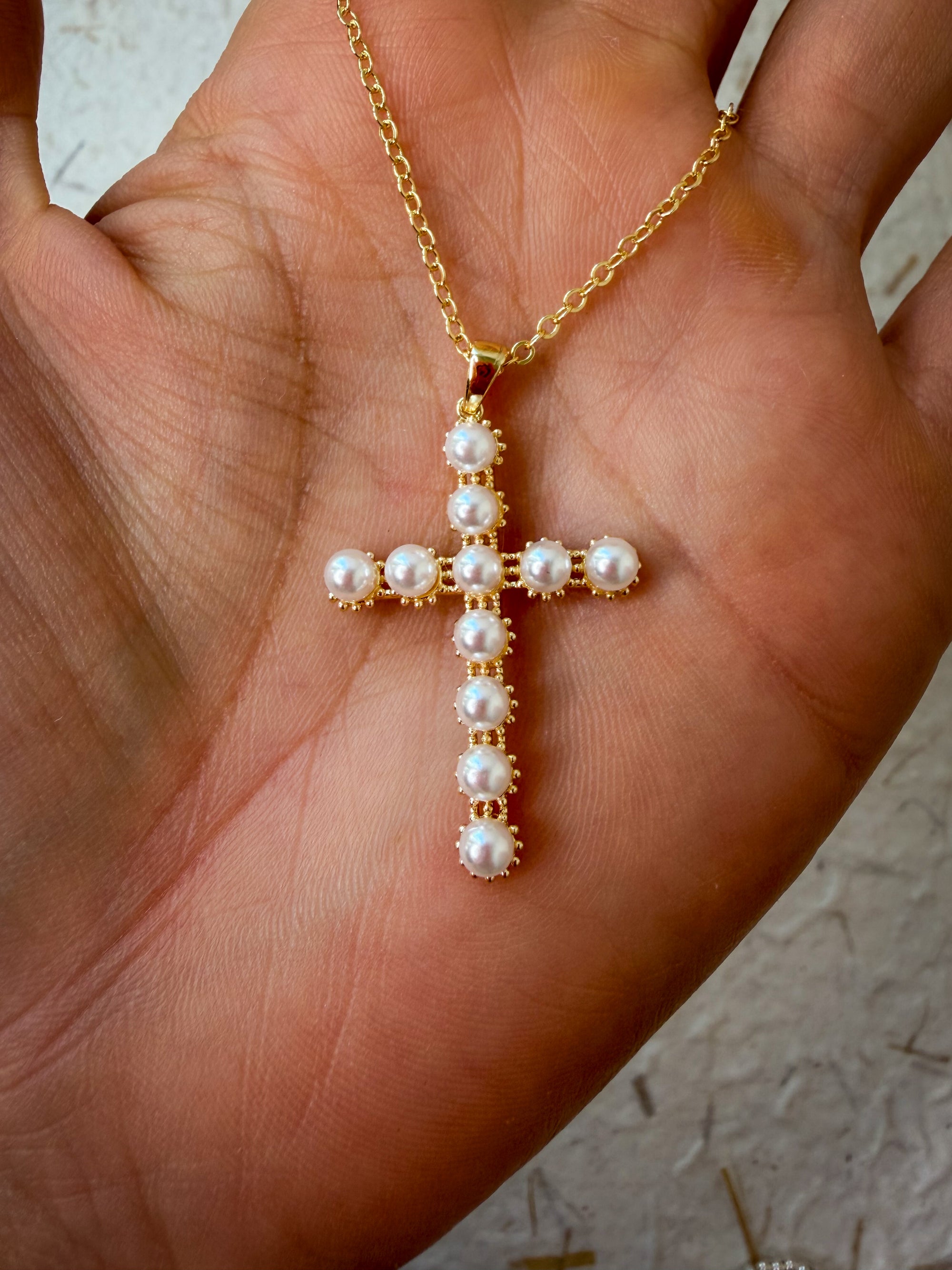 Pearl Cross Necklace