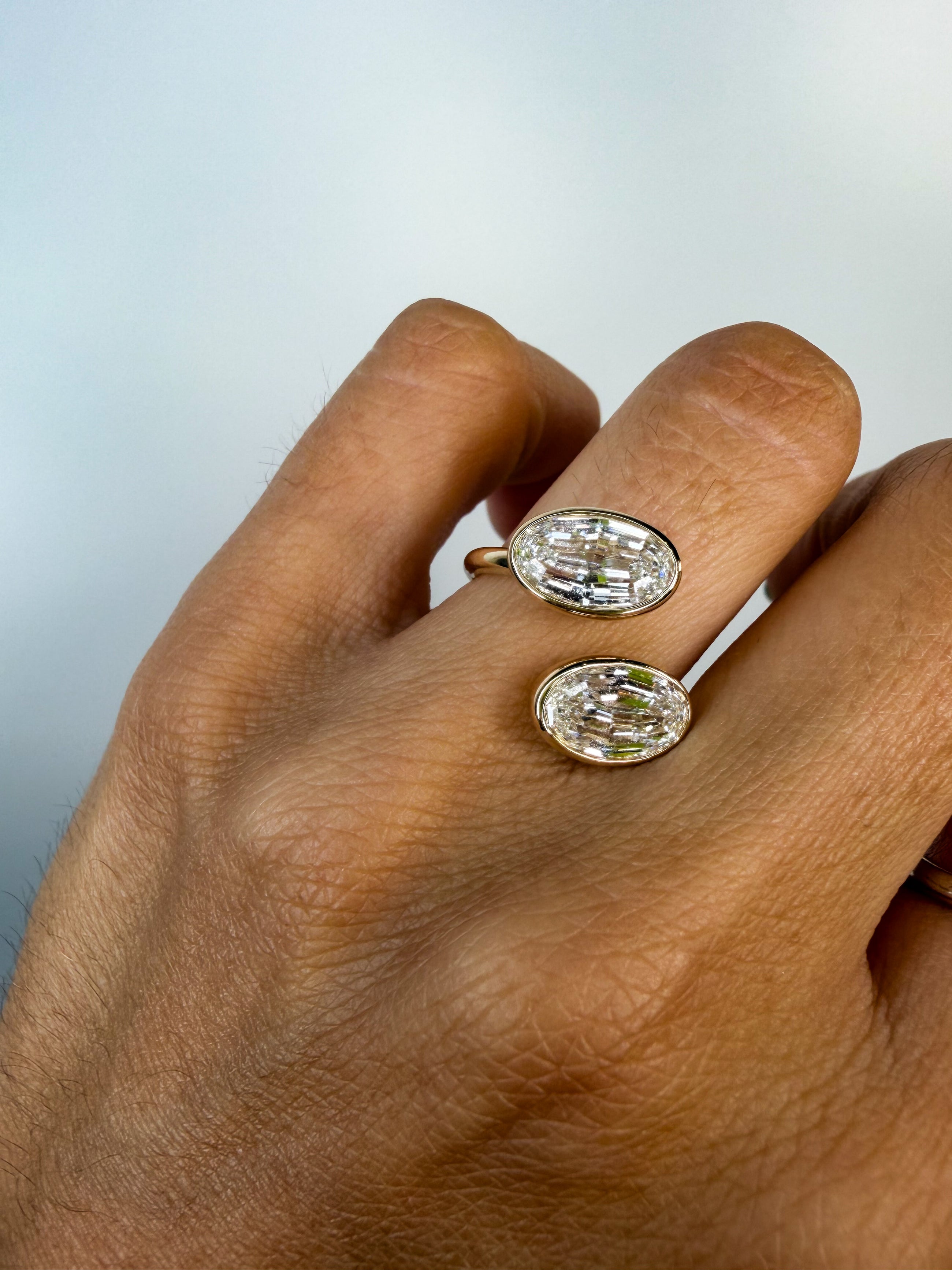 The Duo Step Cut Oval Ring