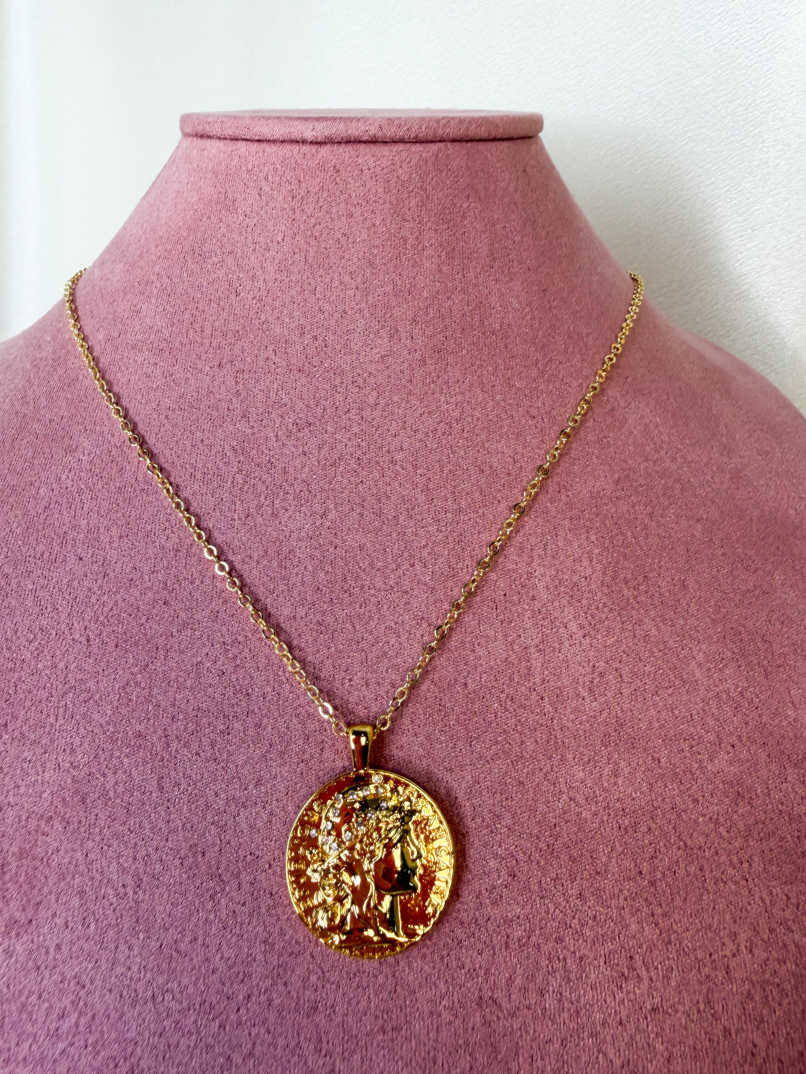 Dragon & Crown Coin Necklace
