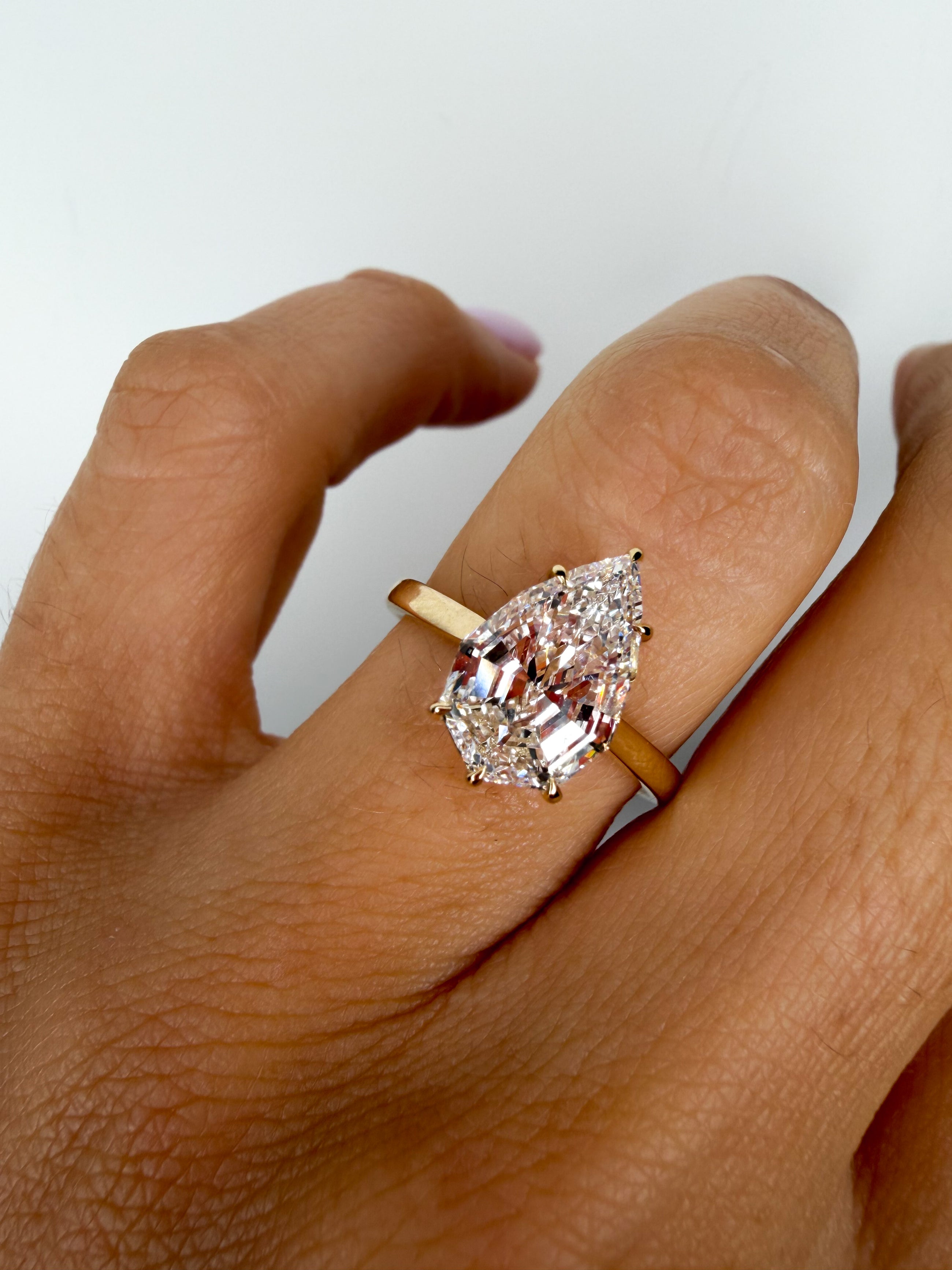 The Pear Shield Diamond Ring