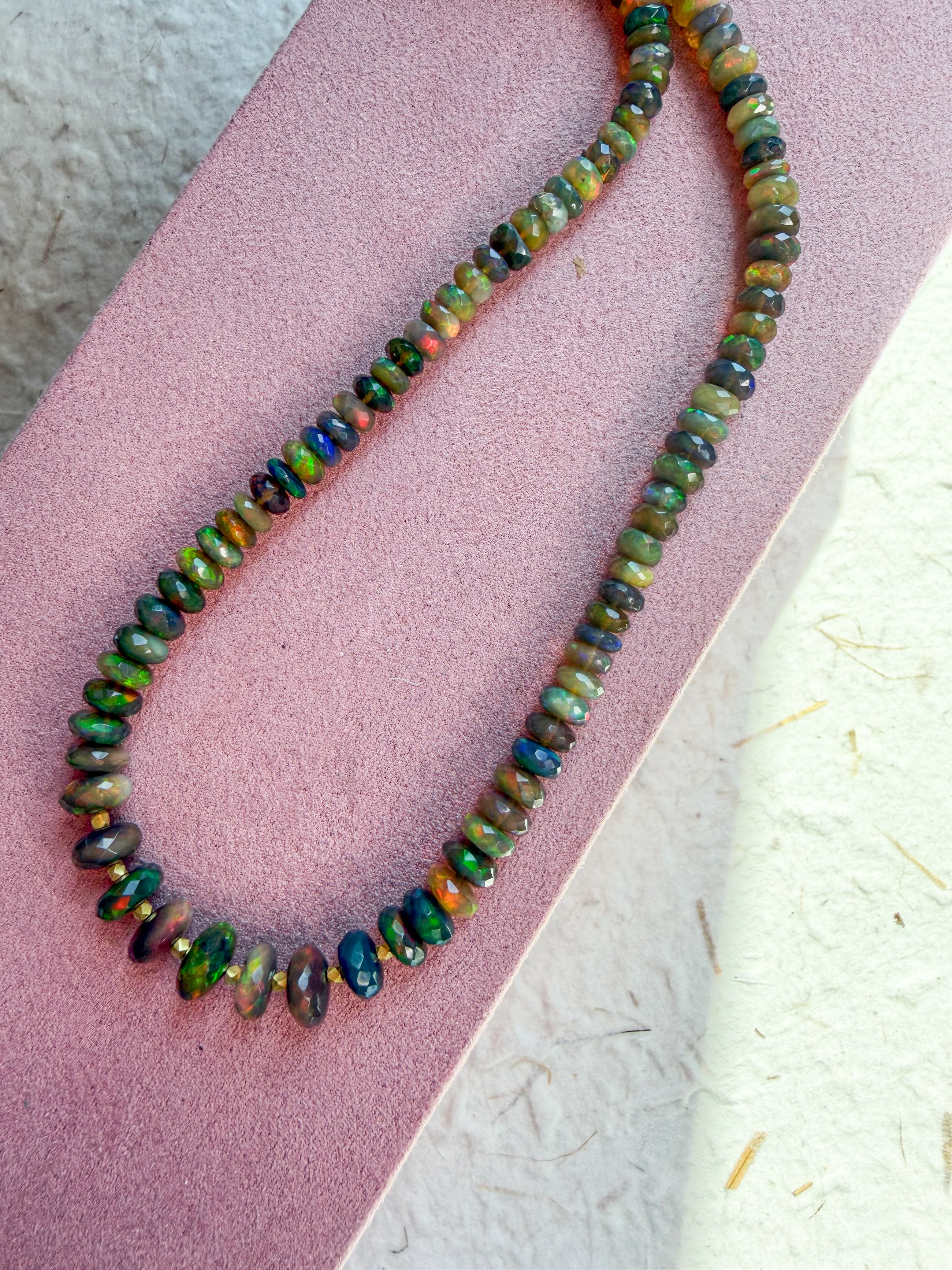Midnight Fire Opal Necklace