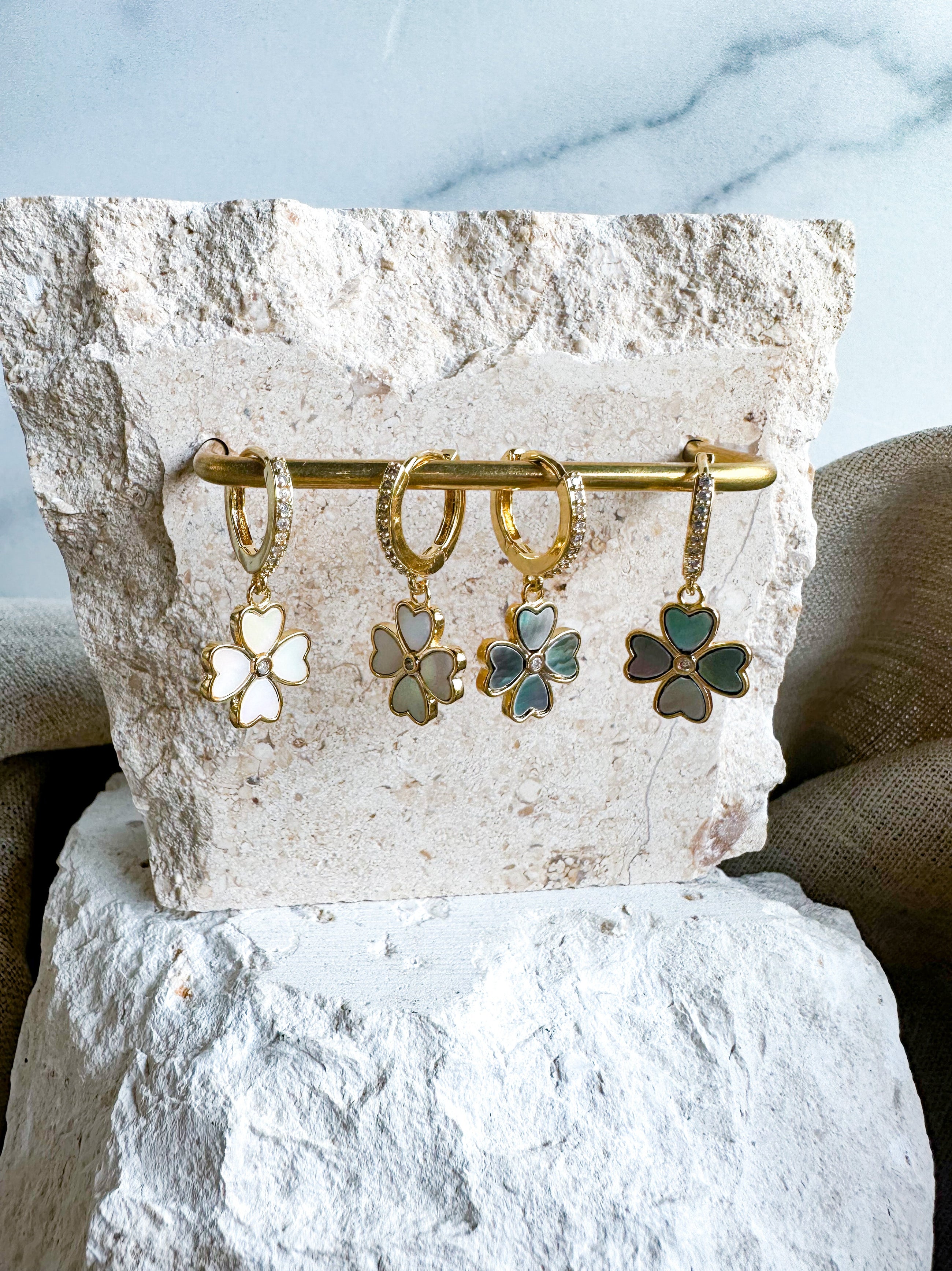 Grey Clover Earrings