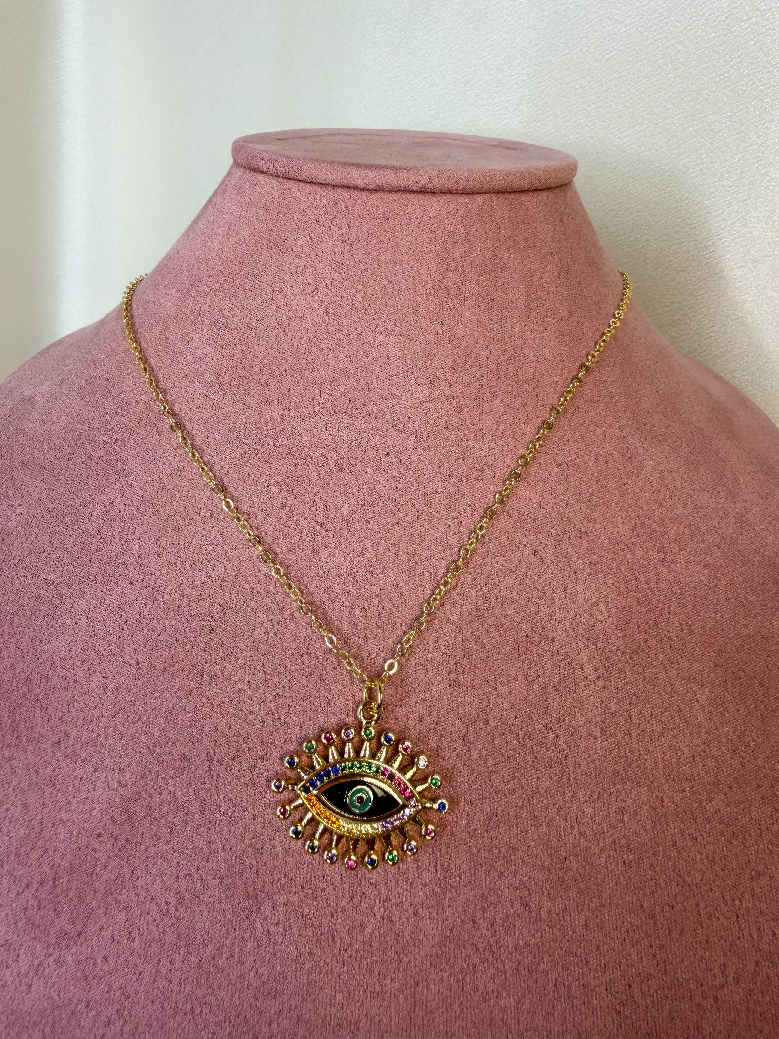 Rainbow Lash Eye Necklace