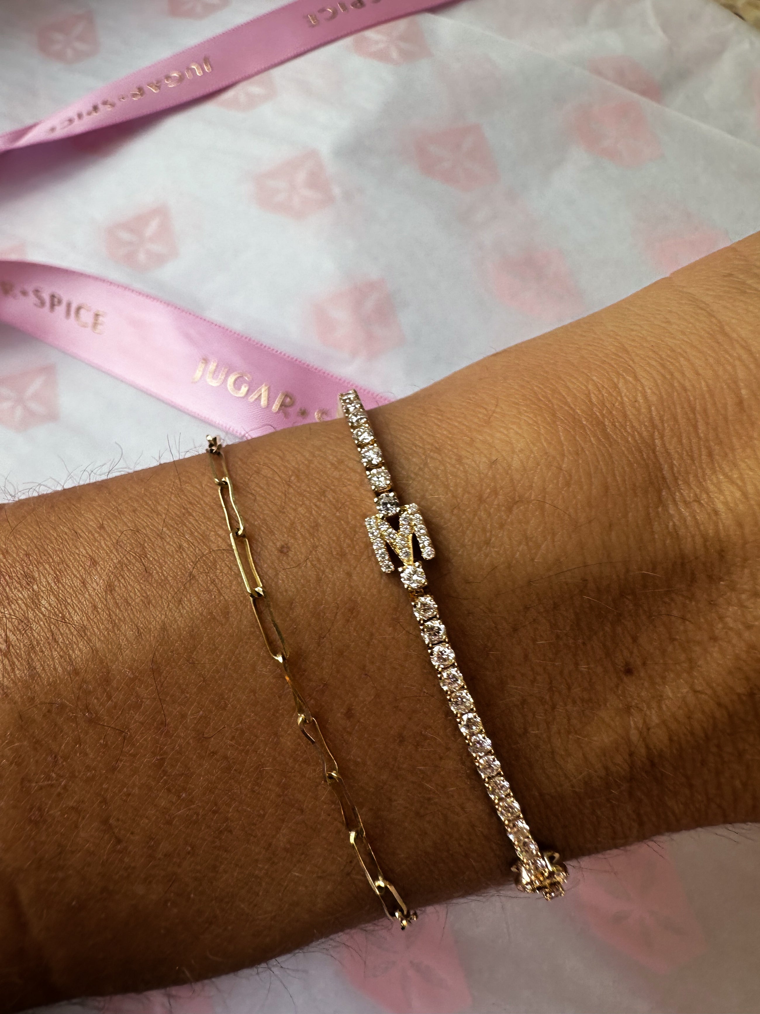 Custom Initial Diamond Tennis Bracelet