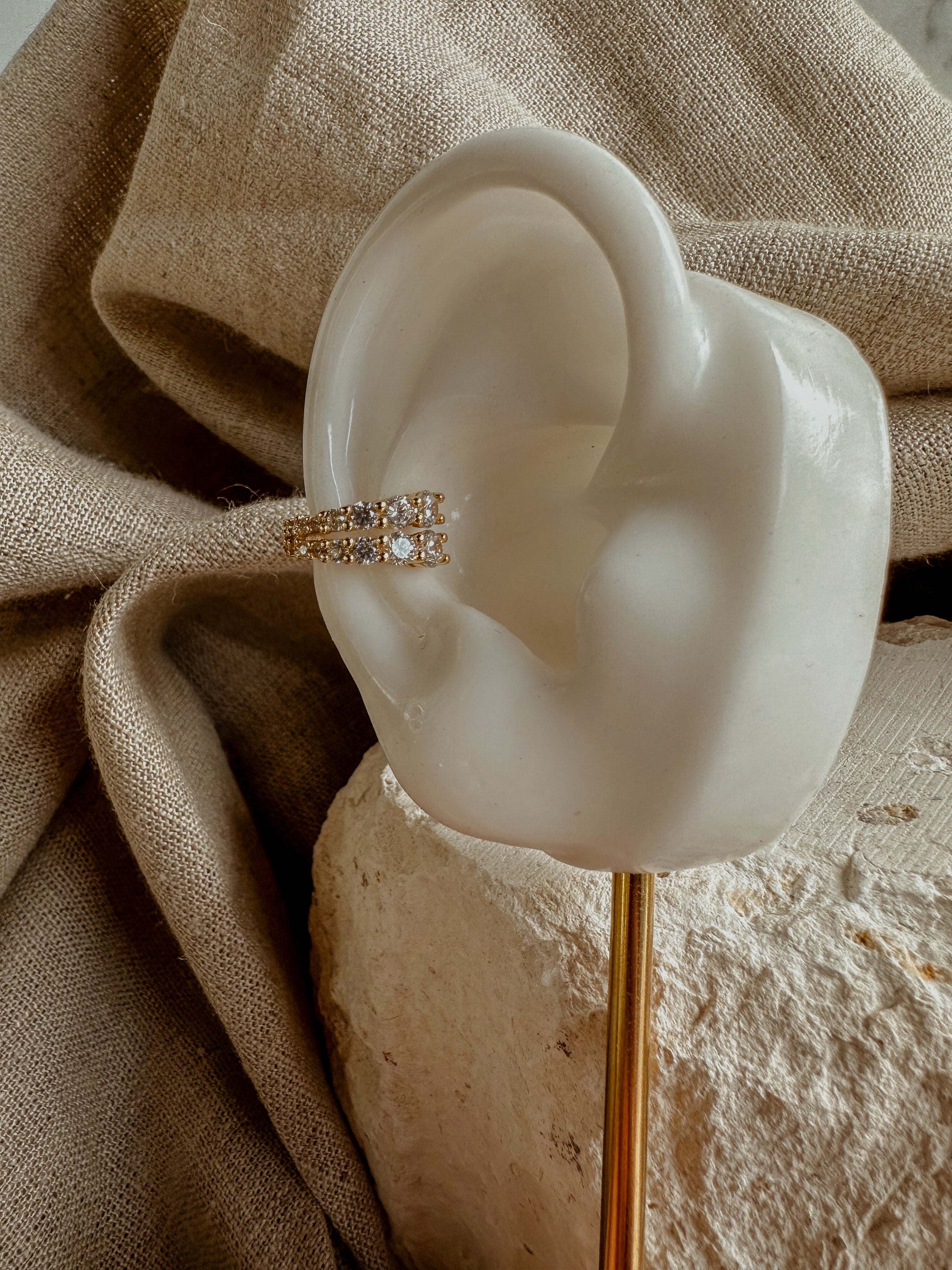 Double Crystal Ear Cuffs