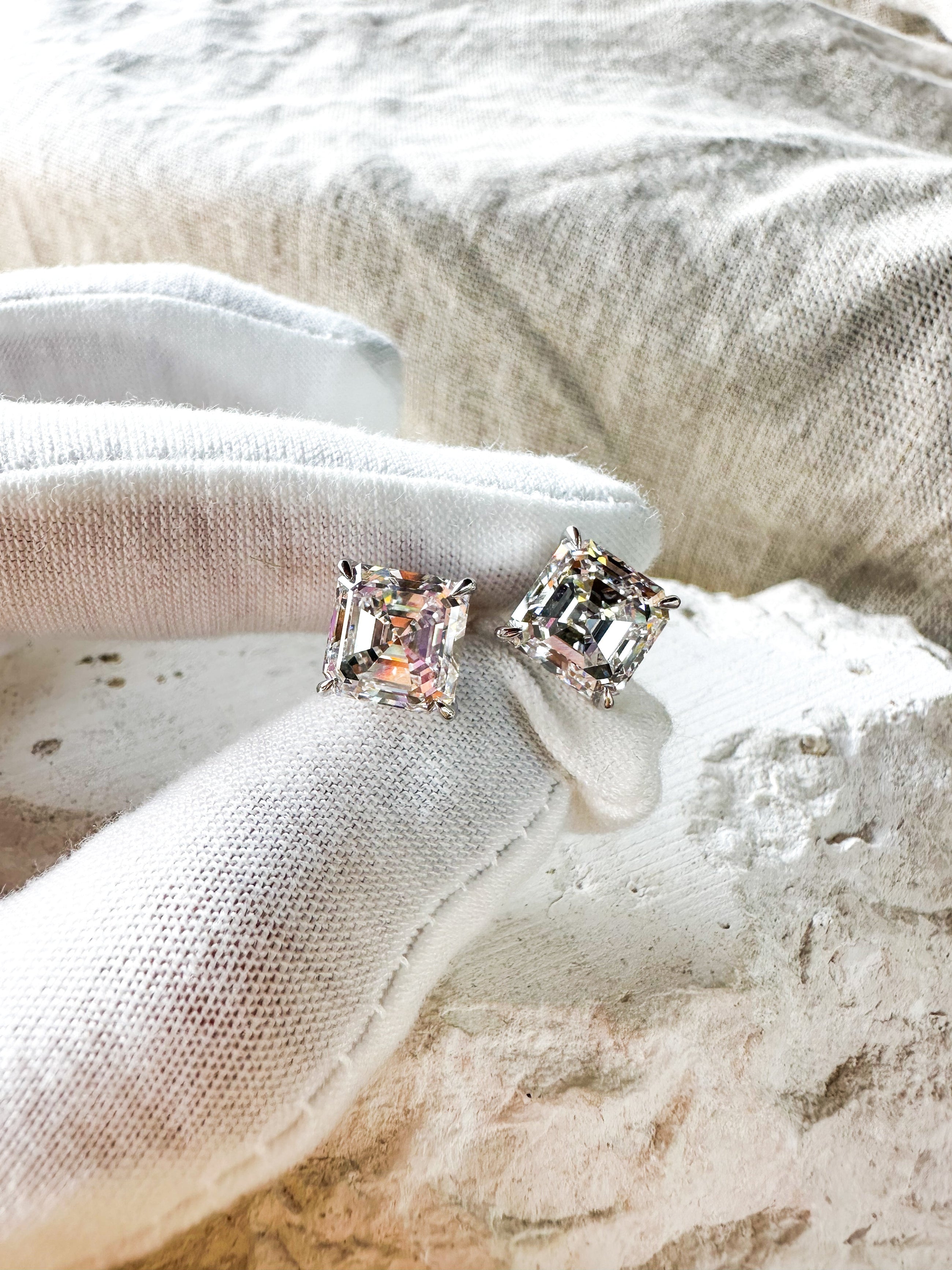 The Power Play - Asscher Cut 6ctw Diamond Studs