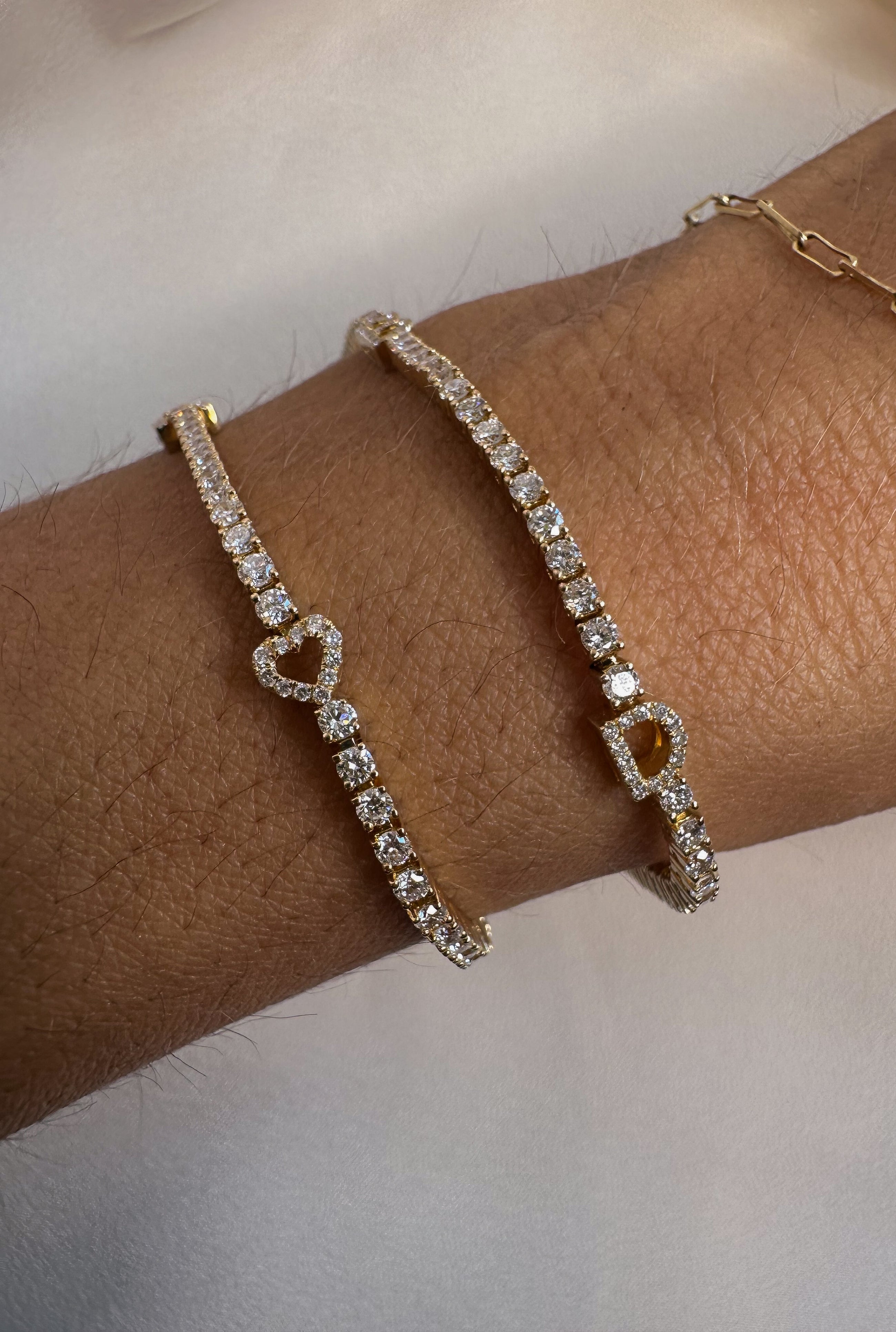 Custom Initial Diamond Tennis Bracelet
