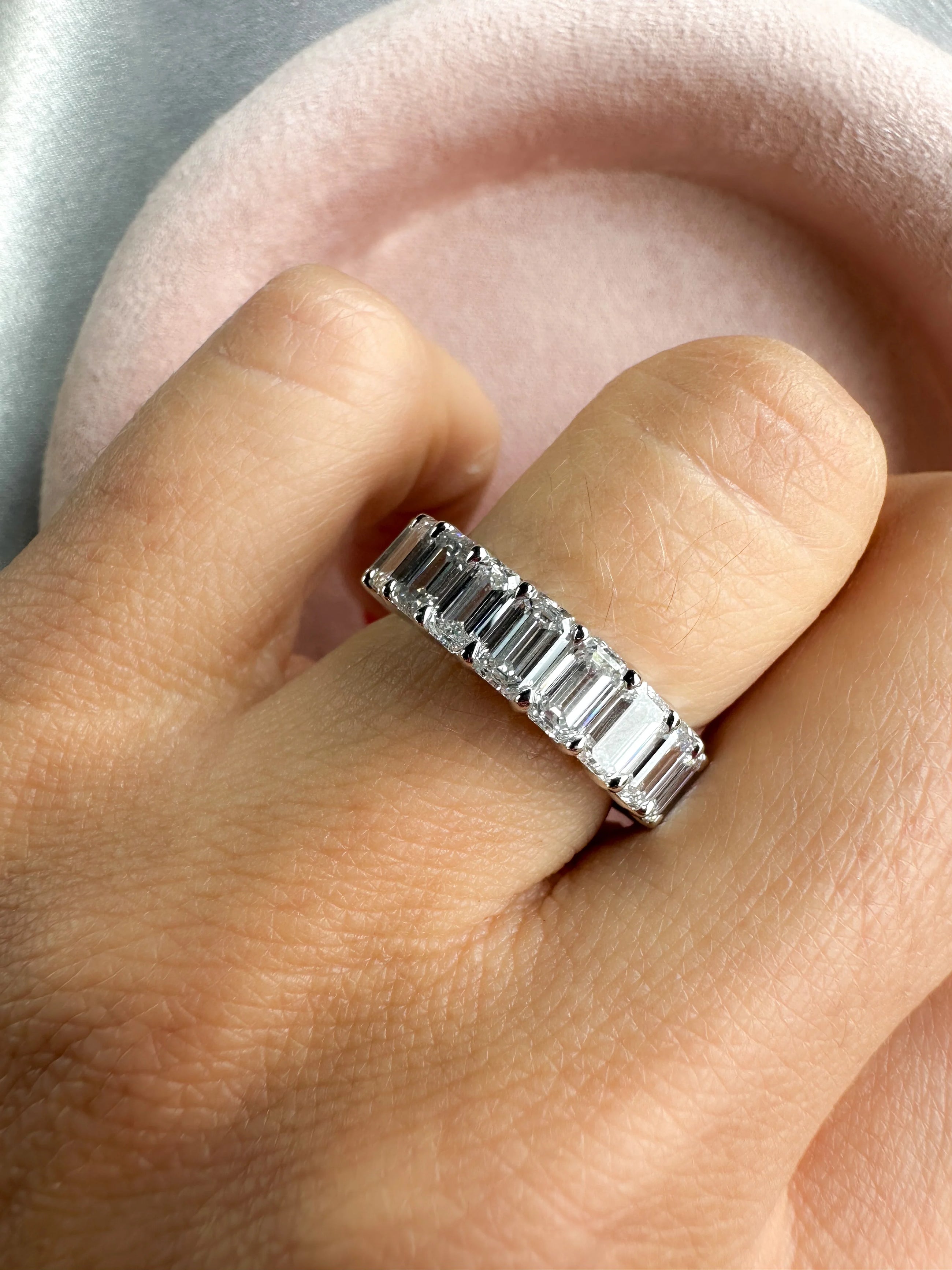 The Luxe Emerald Eternity Band