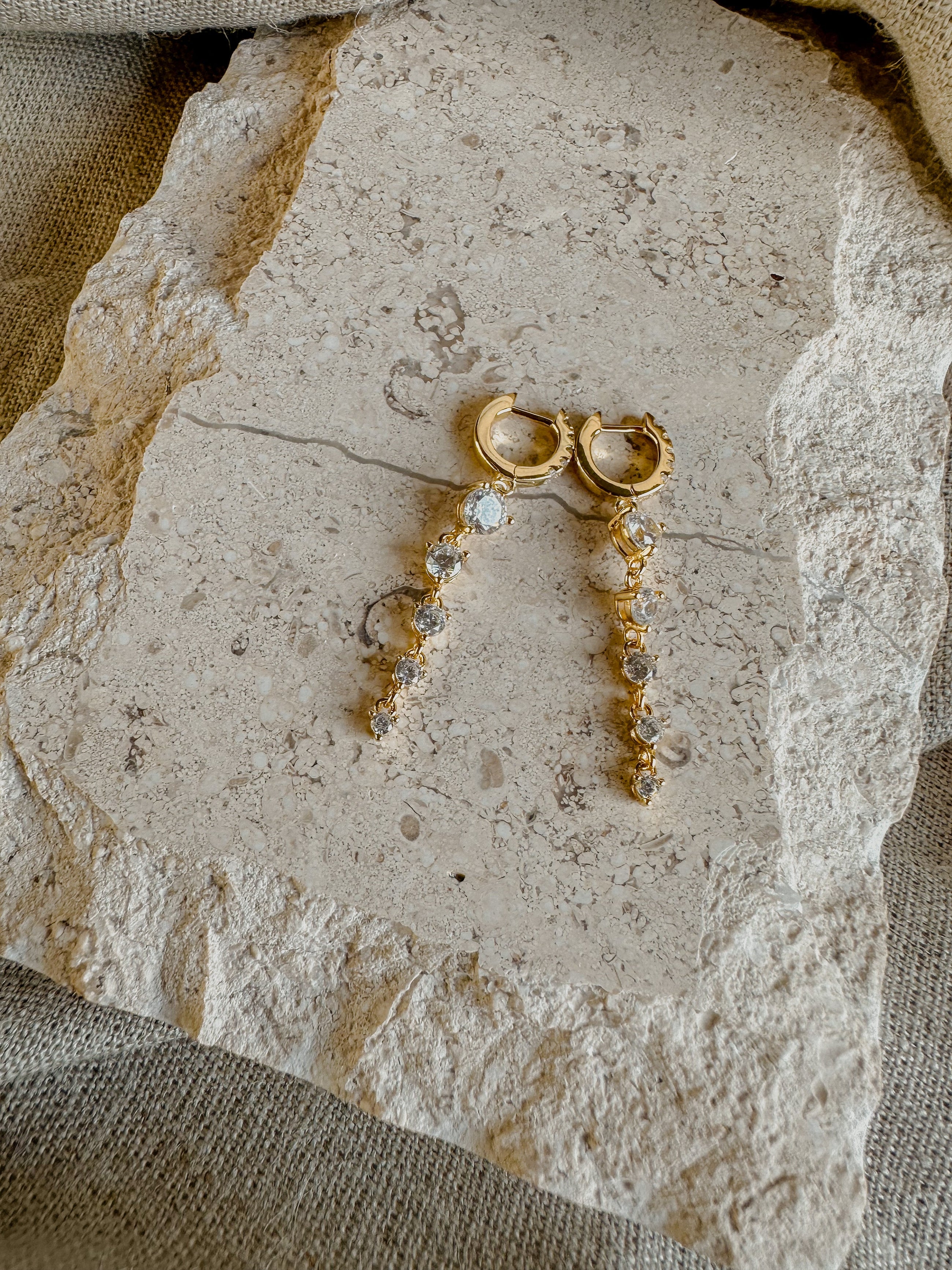 Long Crystal Drop Earrings