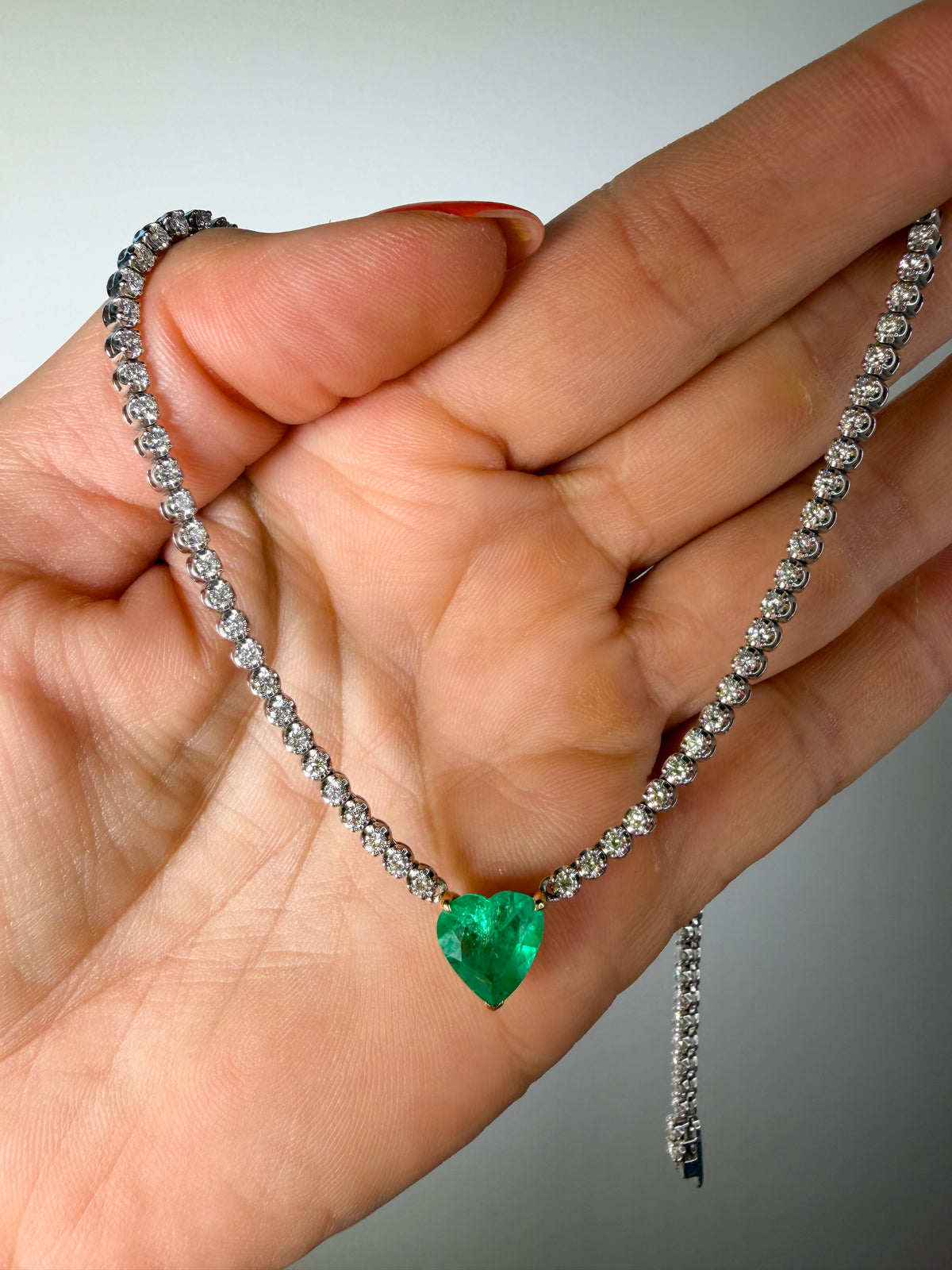 The Emerald Heartbreaker Tennis Necklace
