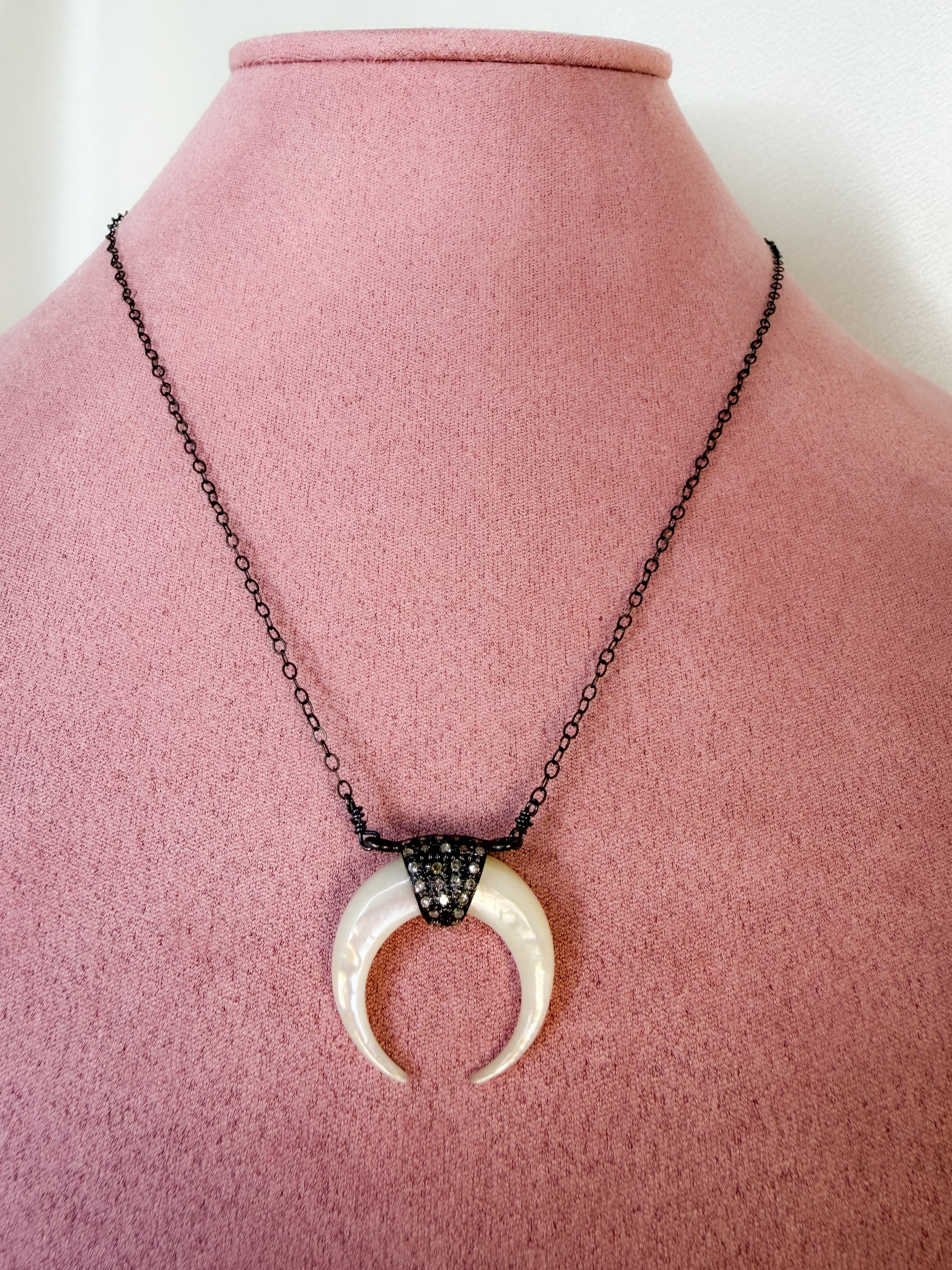 Midnight Crescent Horn Necklace