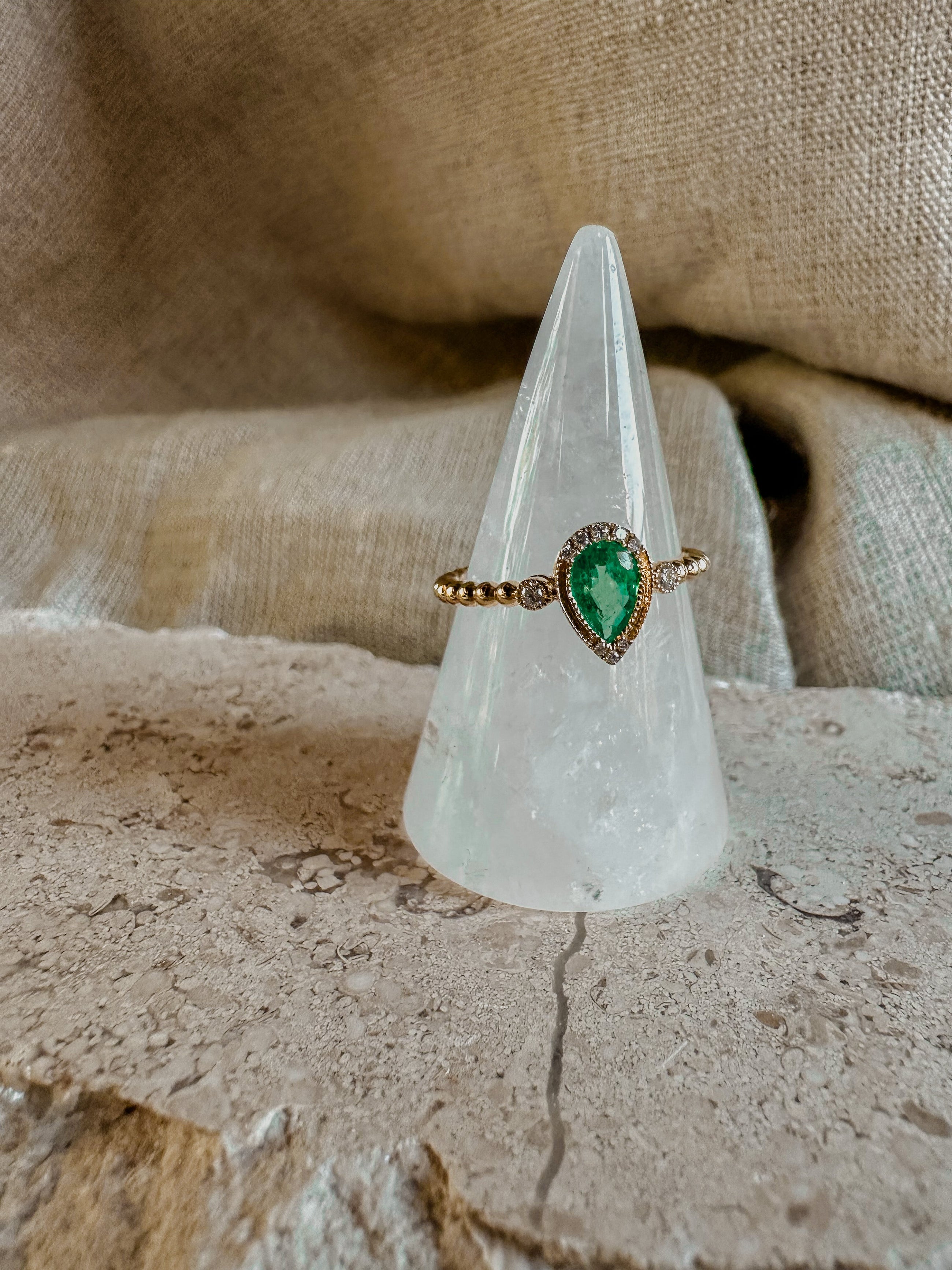 Gemstone Pear Diamond Ring