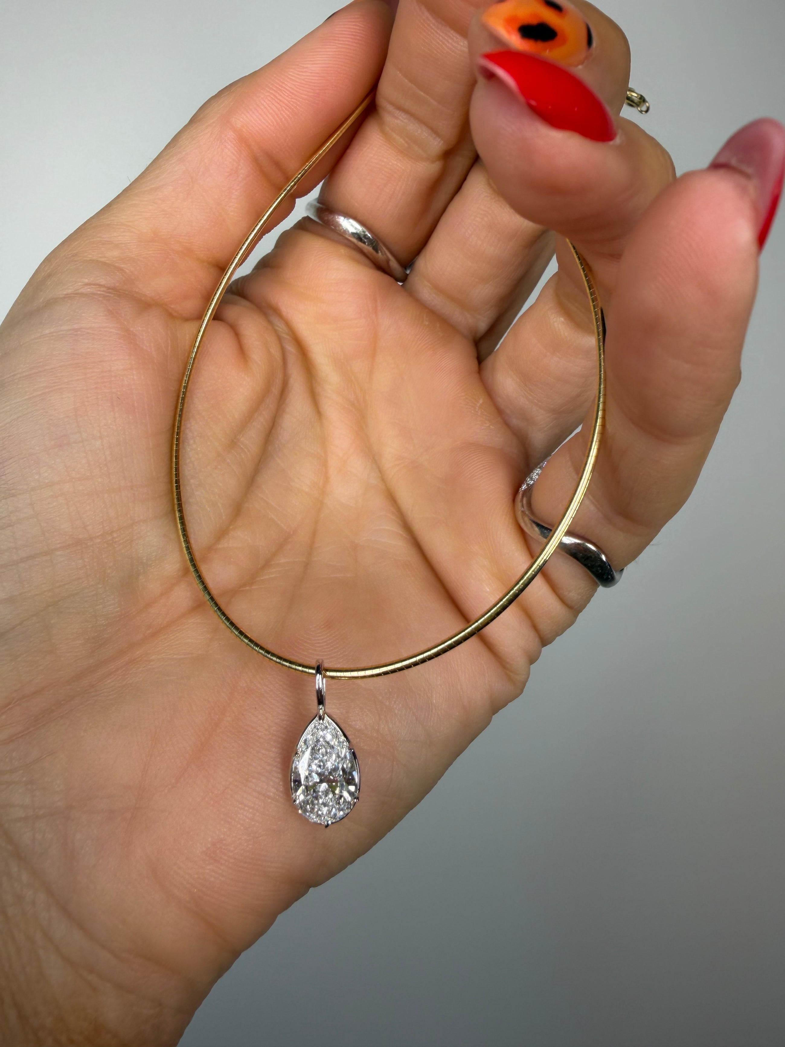Georgian Pear Pendant Necklace