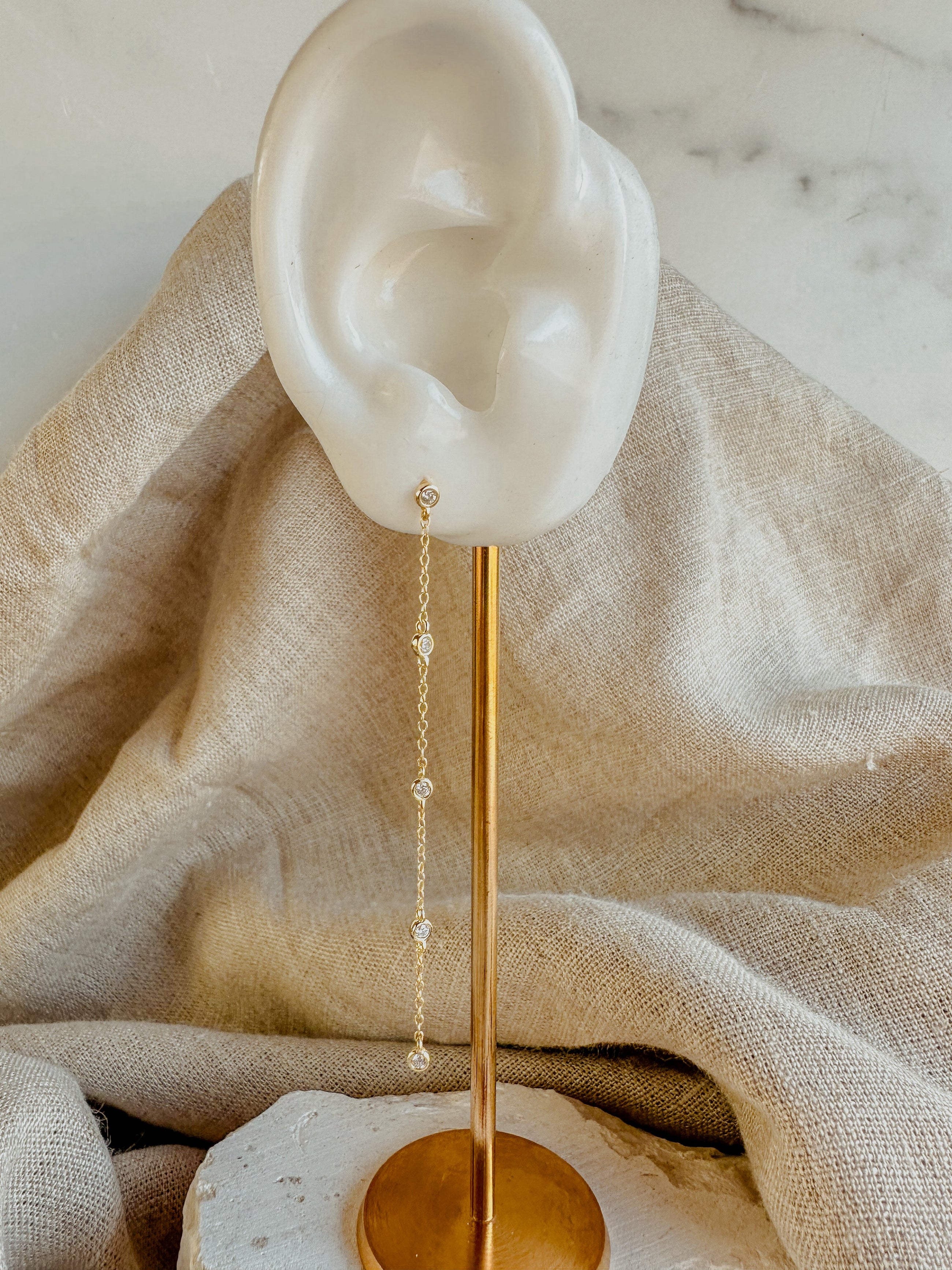 Crystal Drop Chain Earrings