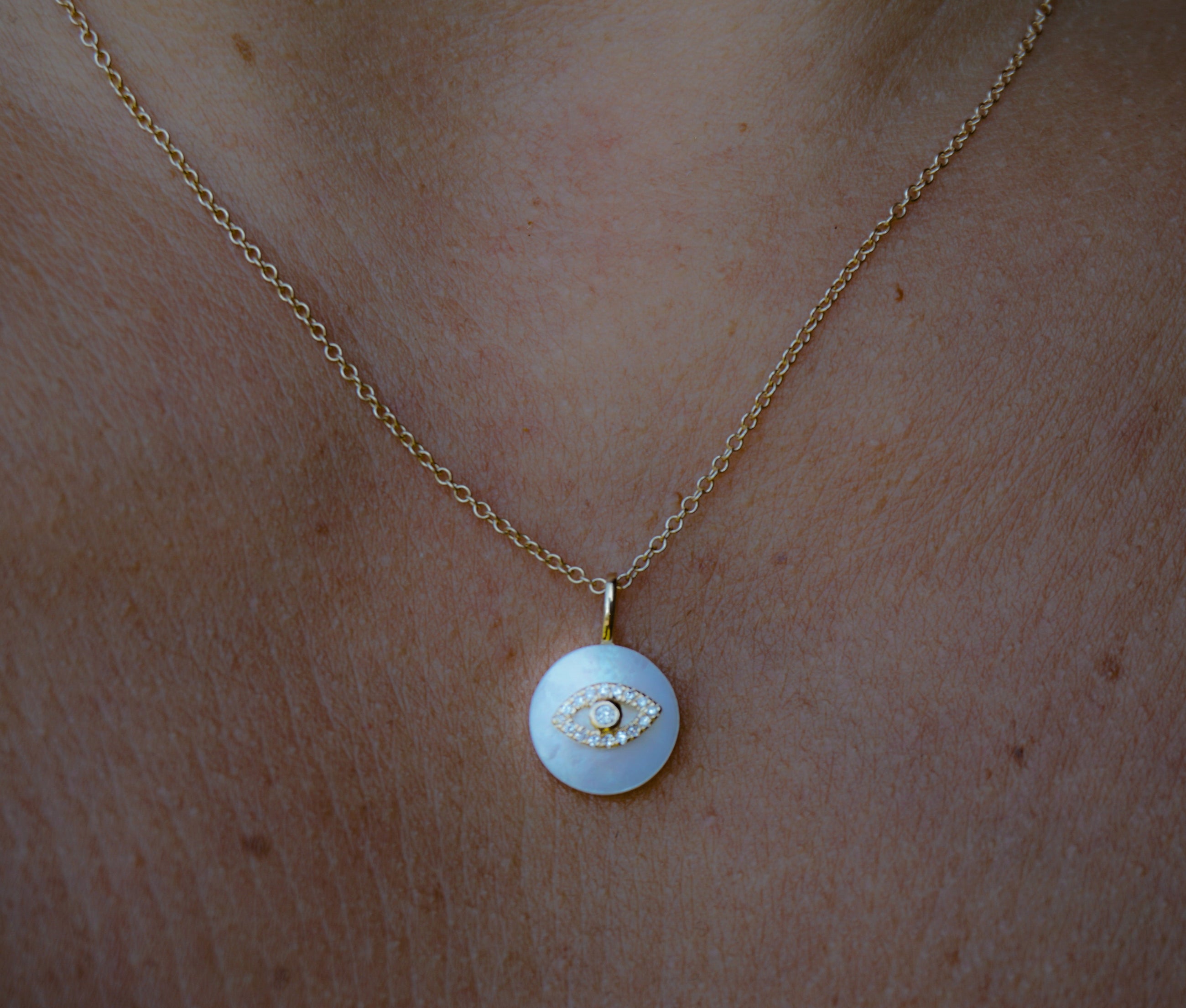 Mini Diamond Eye Amulet Necklace