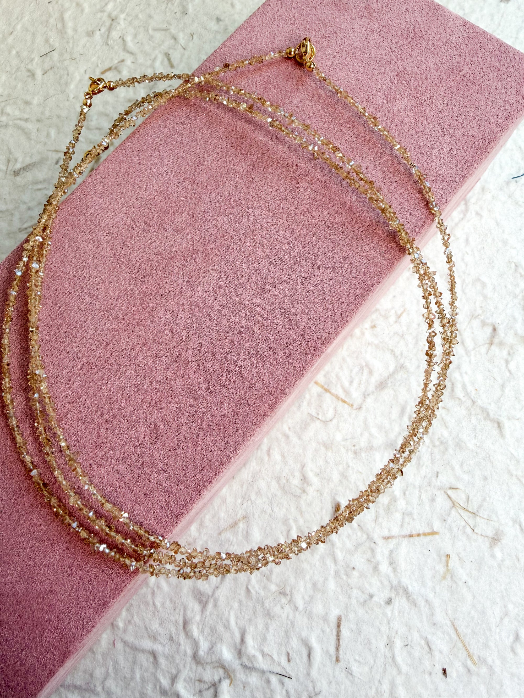 Champagne Spark Herkimer Necklace