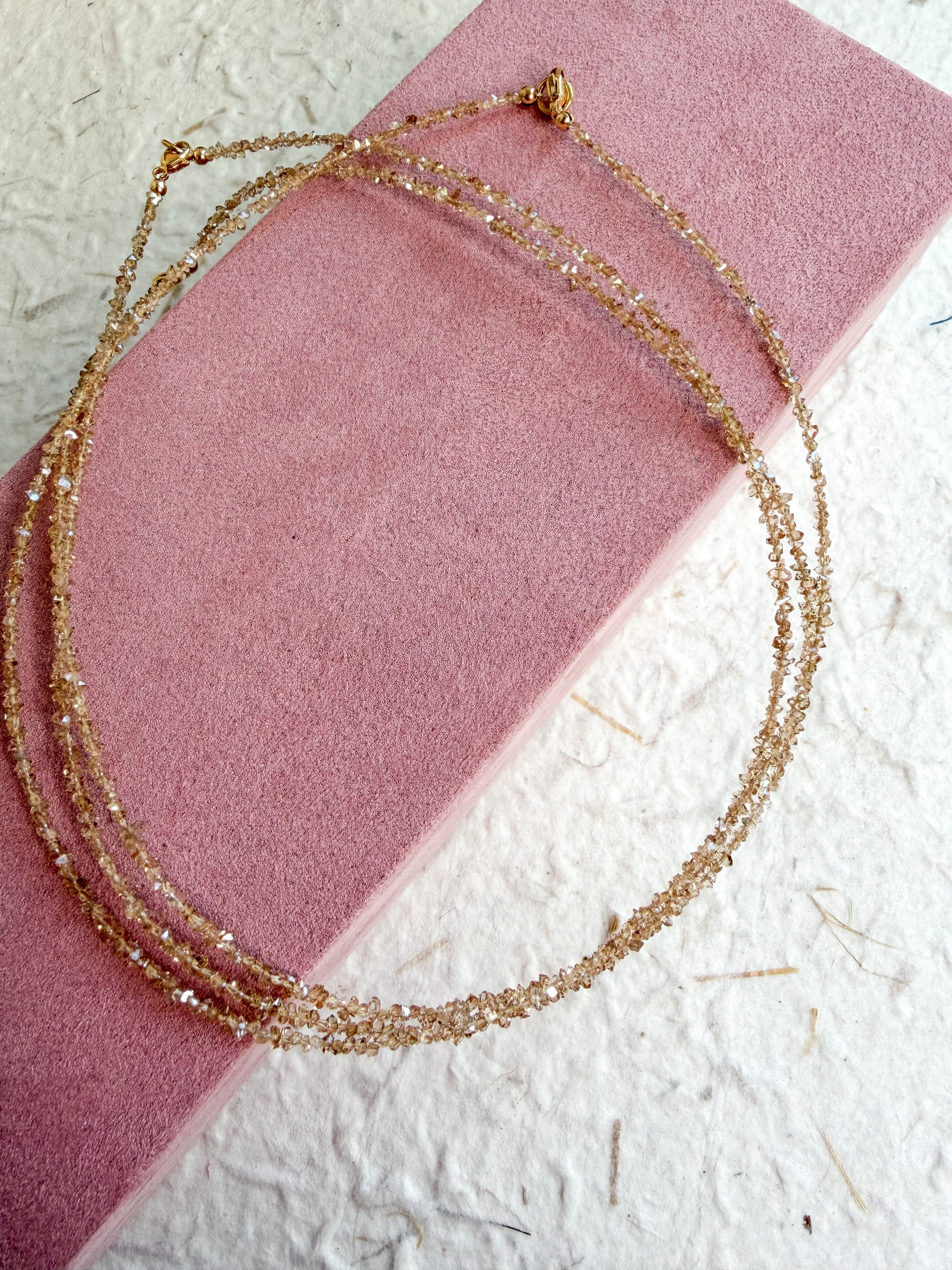 Champagne Spark Herkimer Necklace