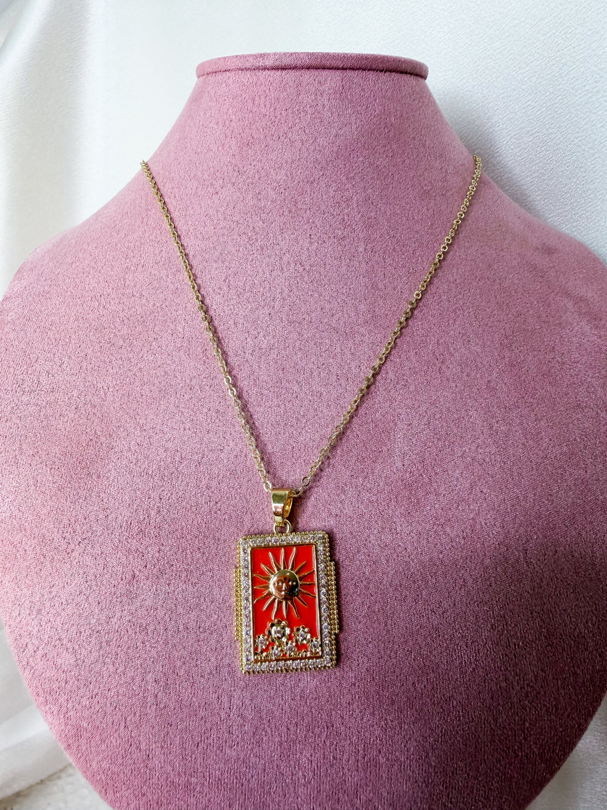 Solara Enamel Sun Necklace
