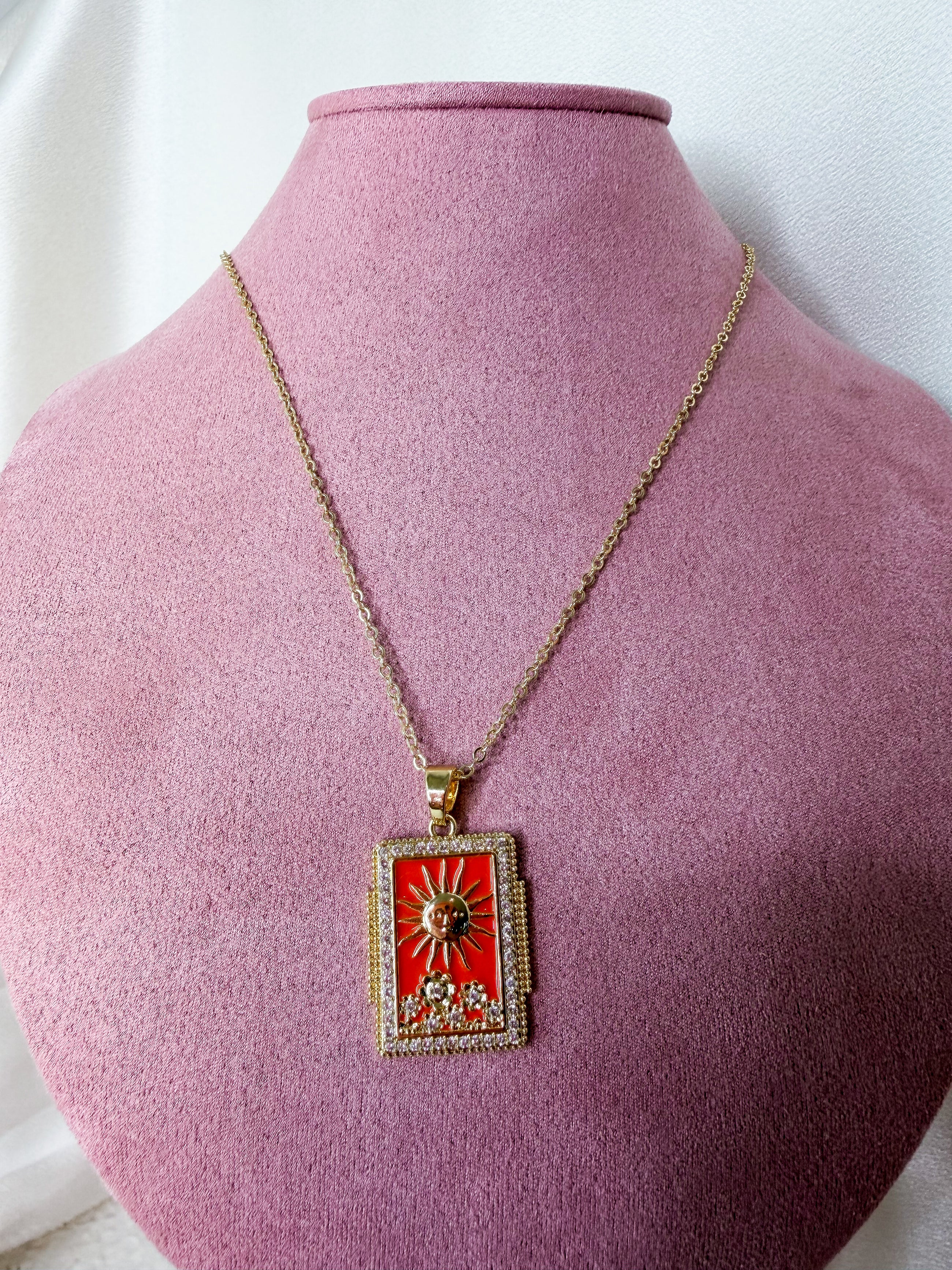 Solara Enamel Sun Necklace