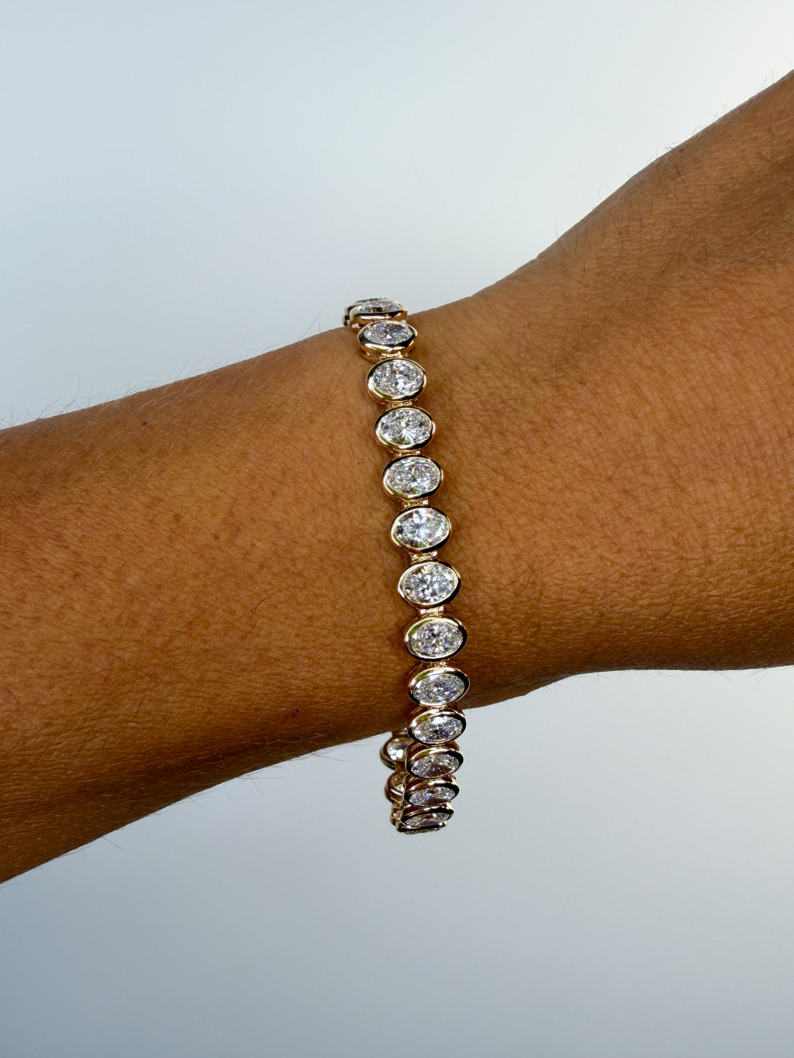 Large Oval Bezel Set Tennis Bracelet