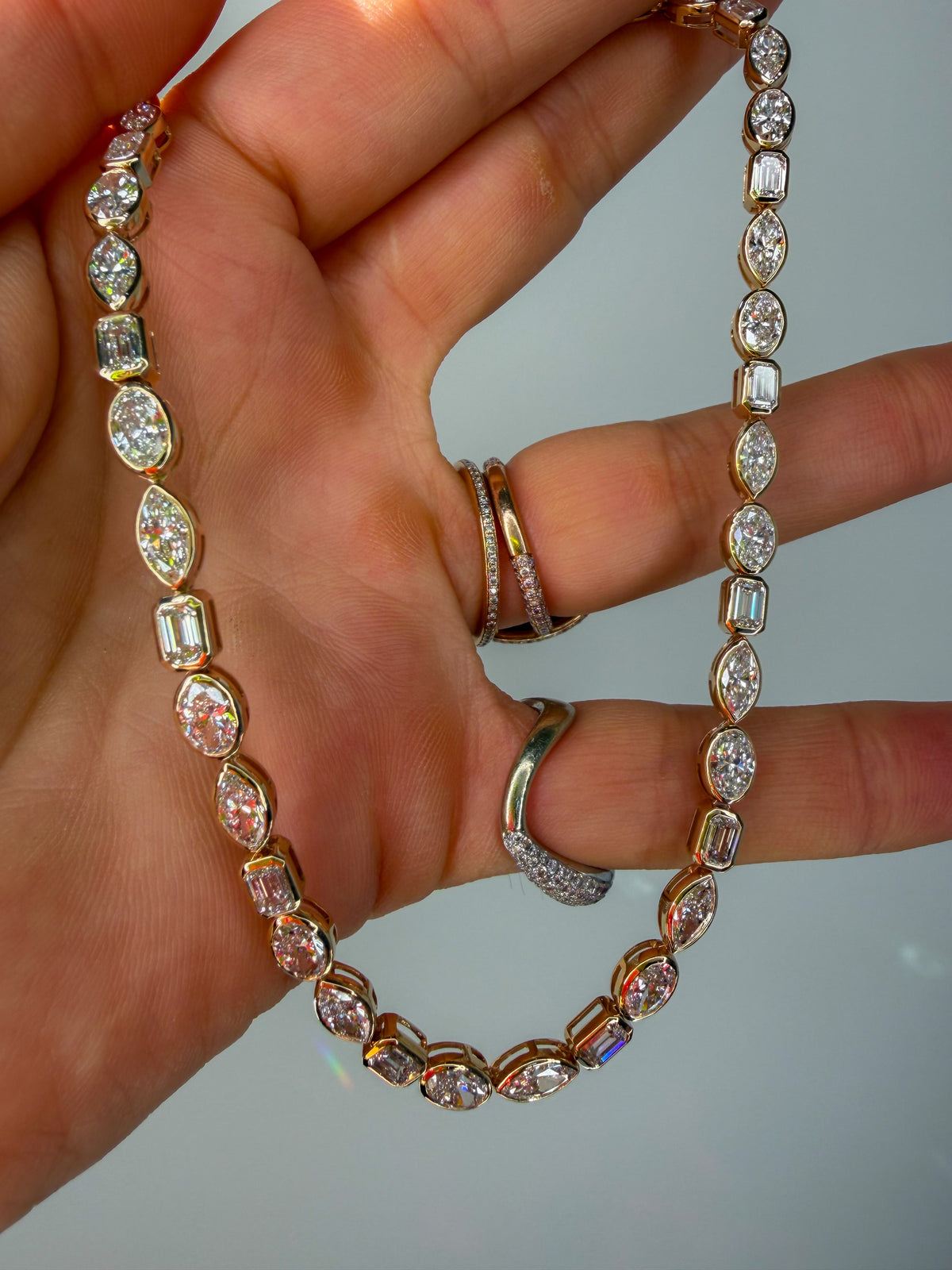 The Trilogy Multi-Shape Diamond Necklace