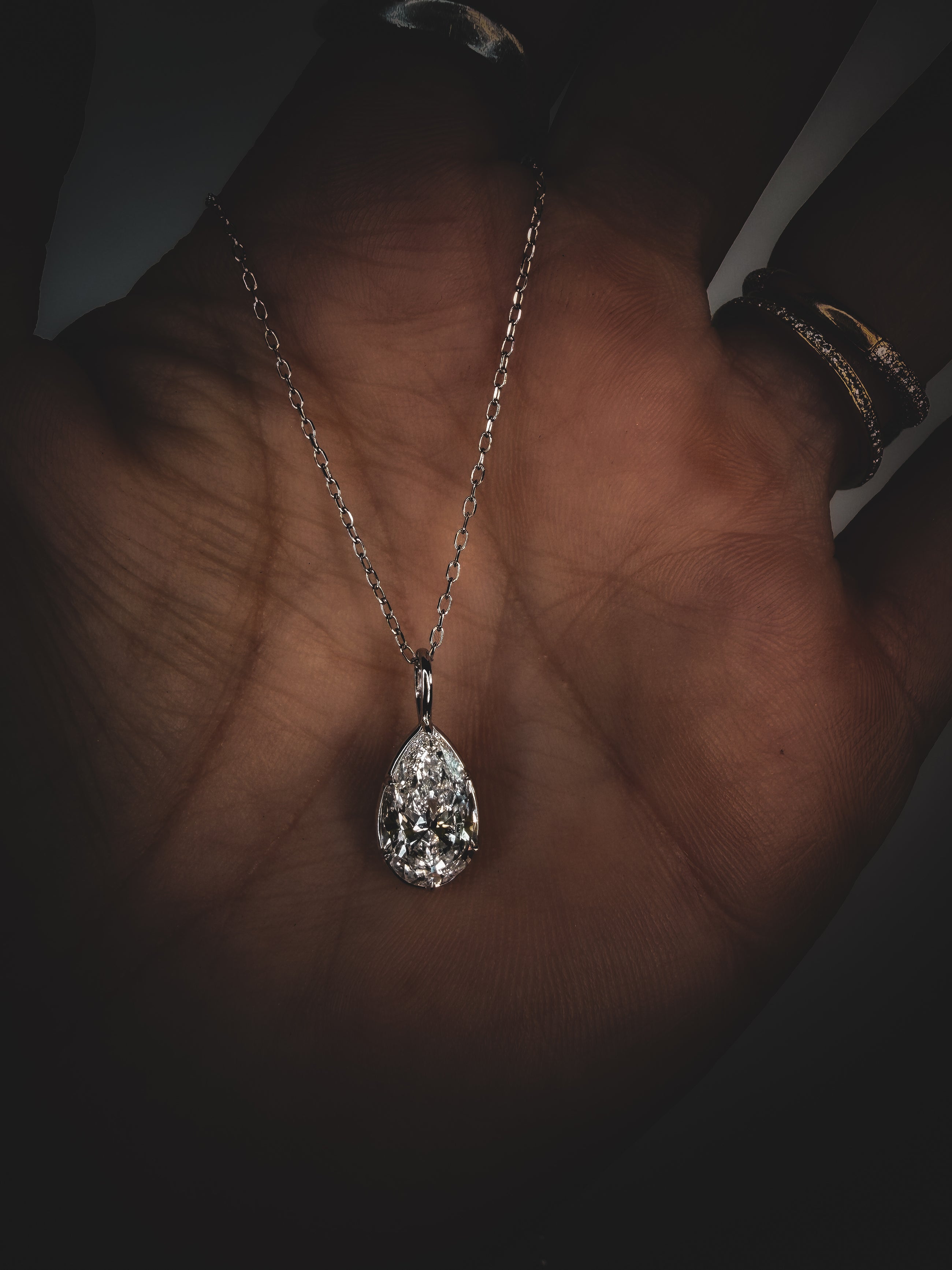 Georgian Pear Pendant Necklace