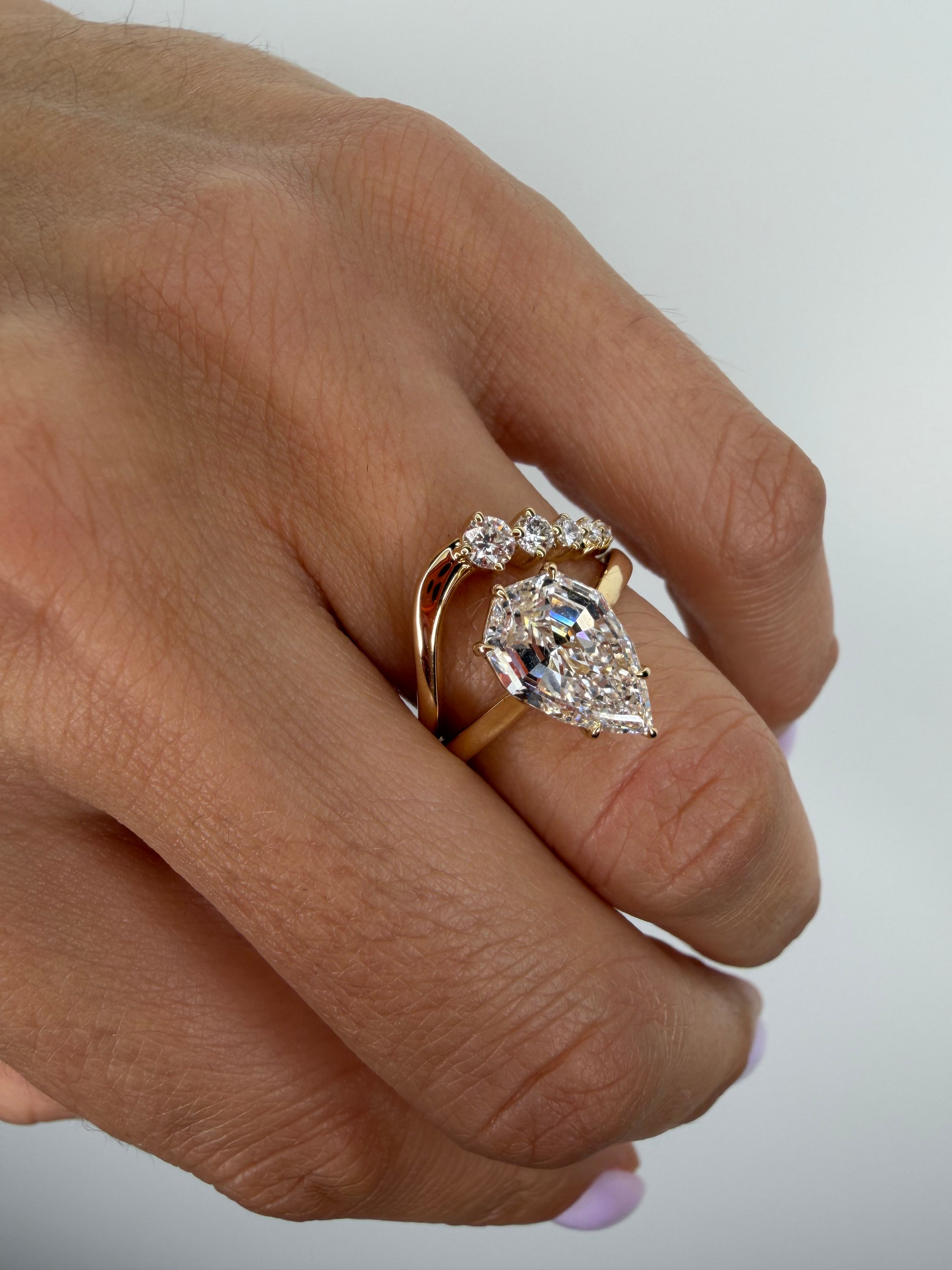 The Pear Shield Diamond Ring