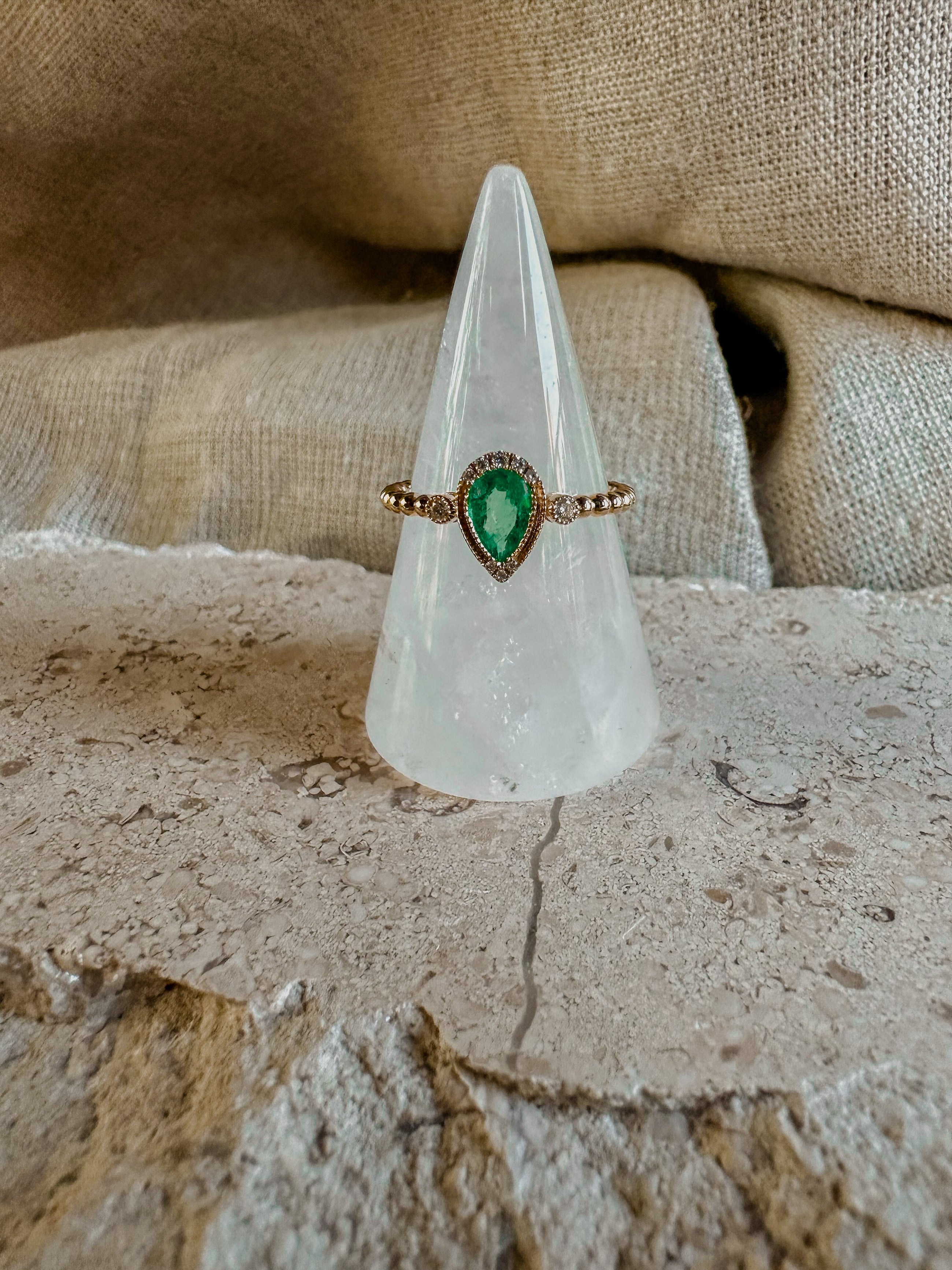 Gemstone Pear Diamond Ring