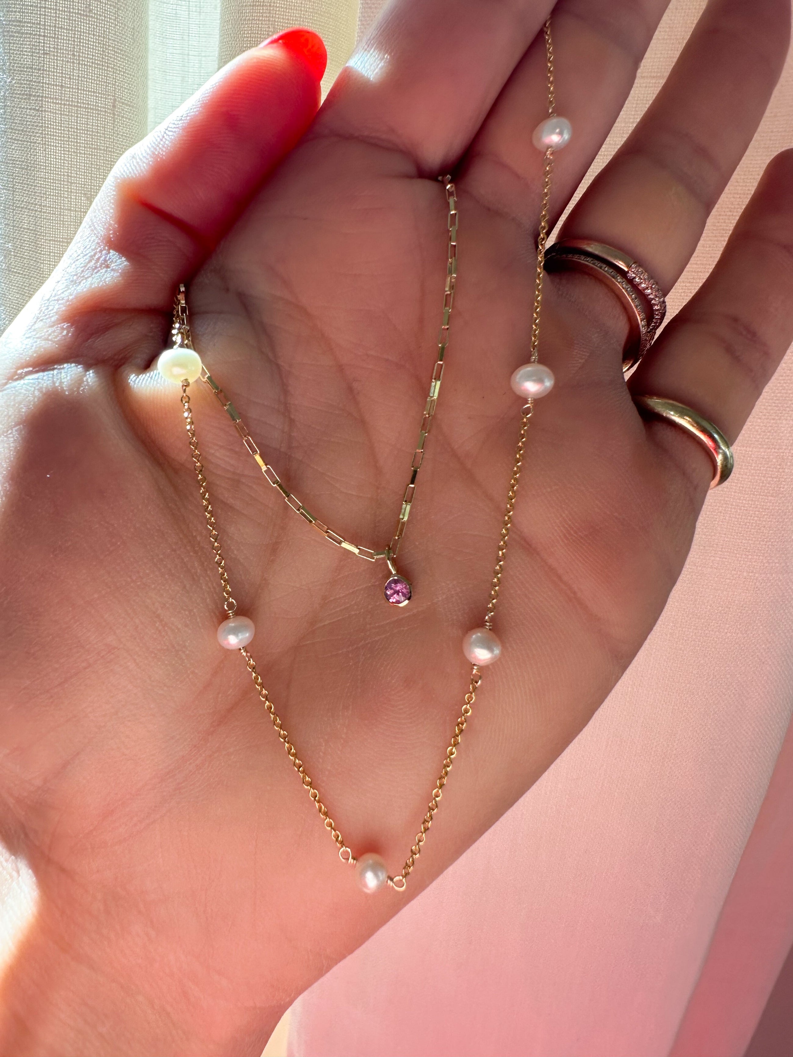 Pearl Link Chain Necklace