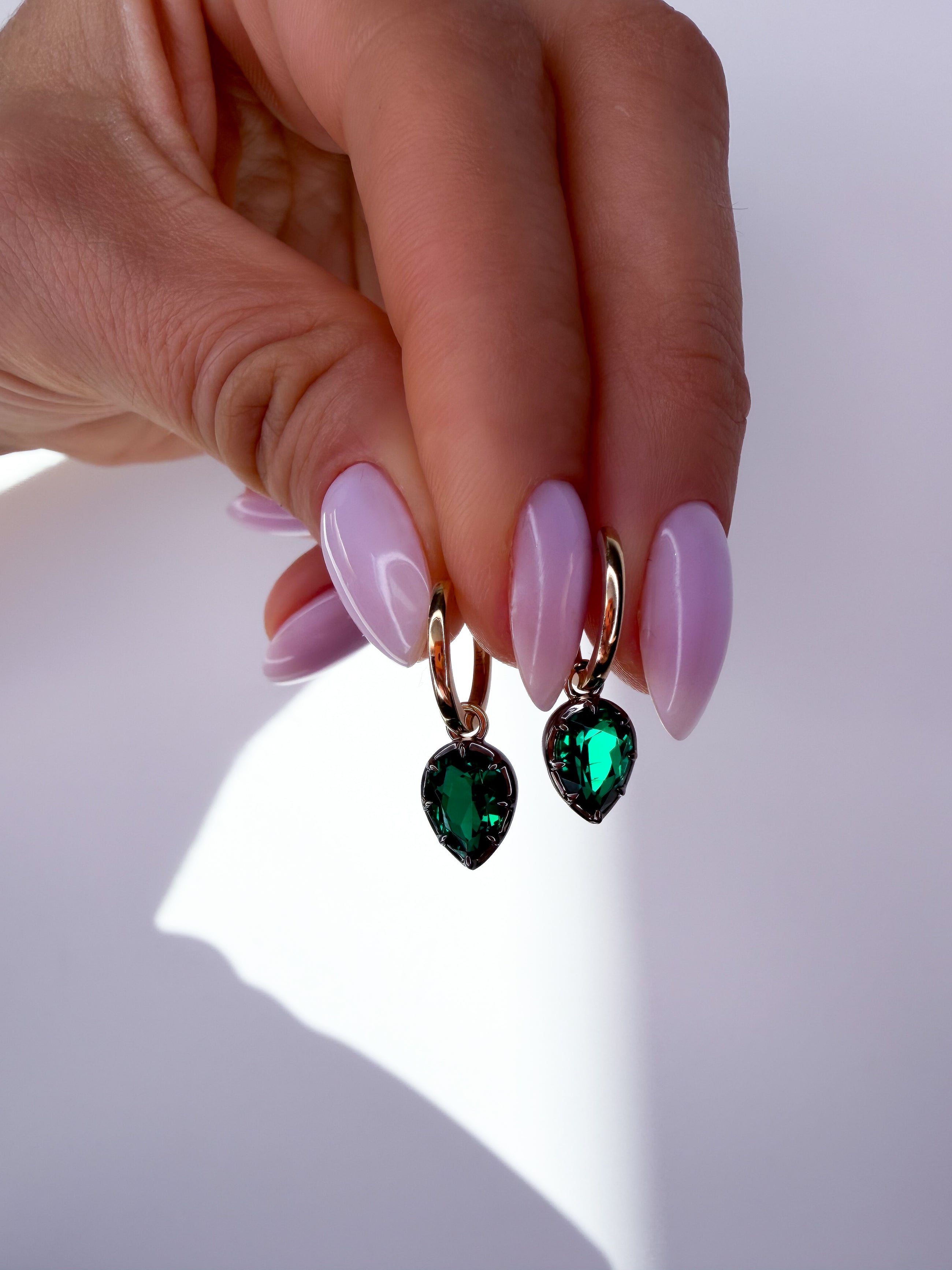 The Seraphine Green Pear Earrings