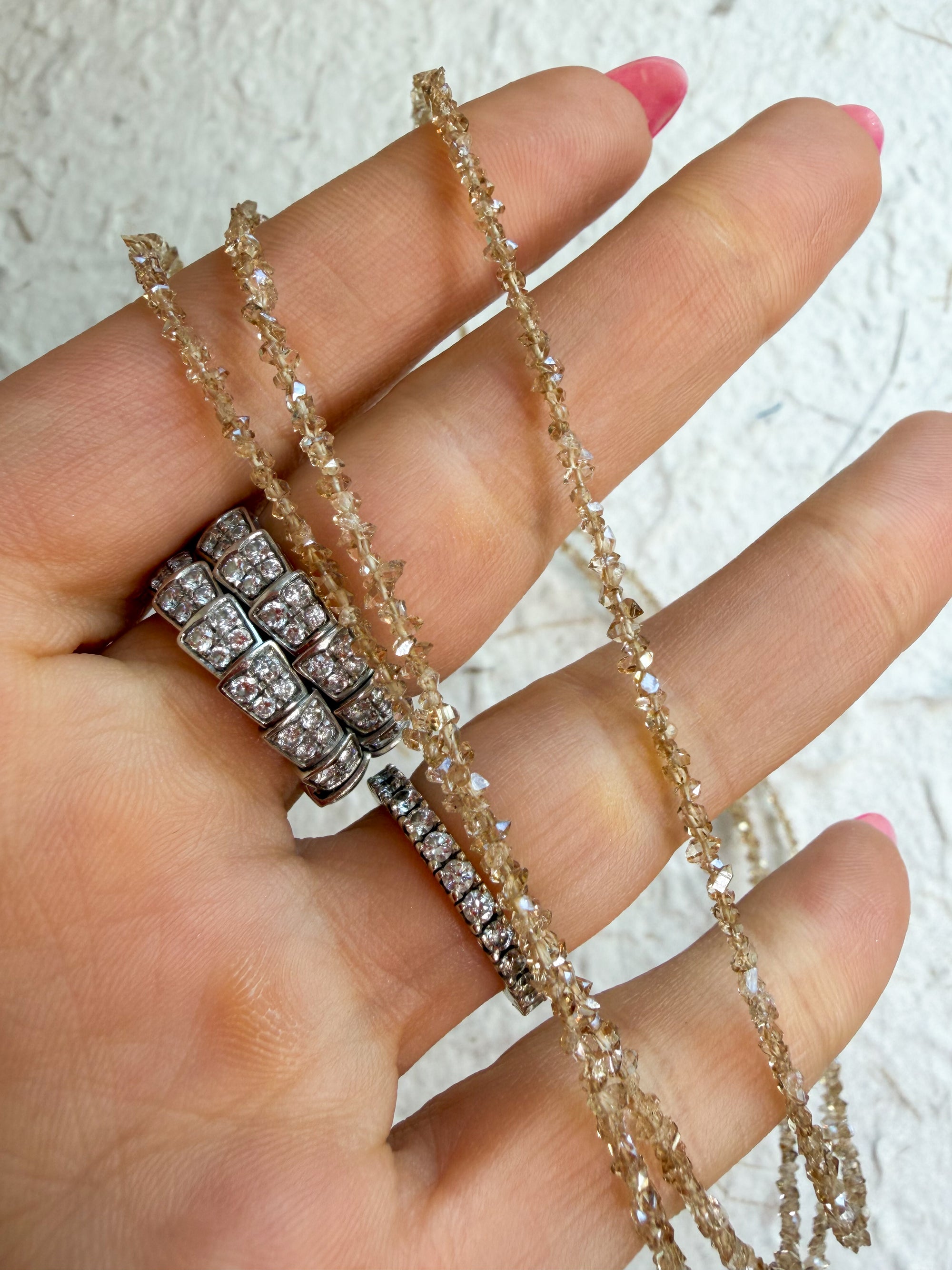 Champagne Spark Herkimer Necklace