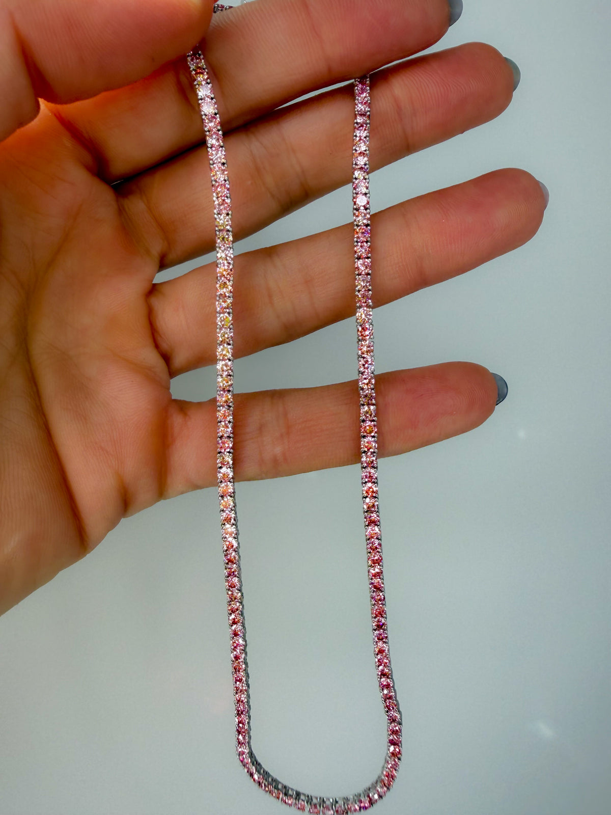 The Pink Panther Diamond Tennis Necklace