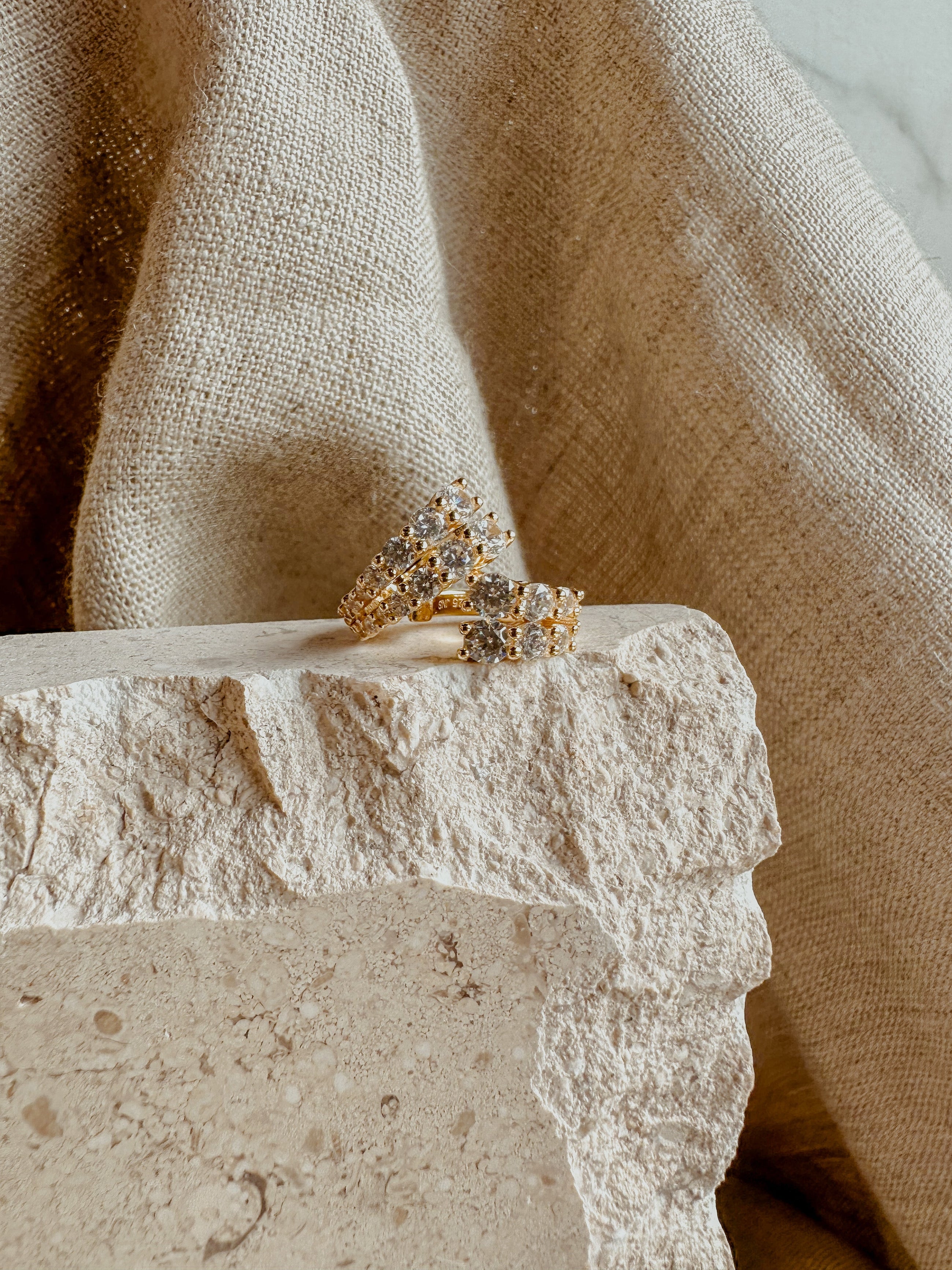 Double Crystal Ear Cuffs