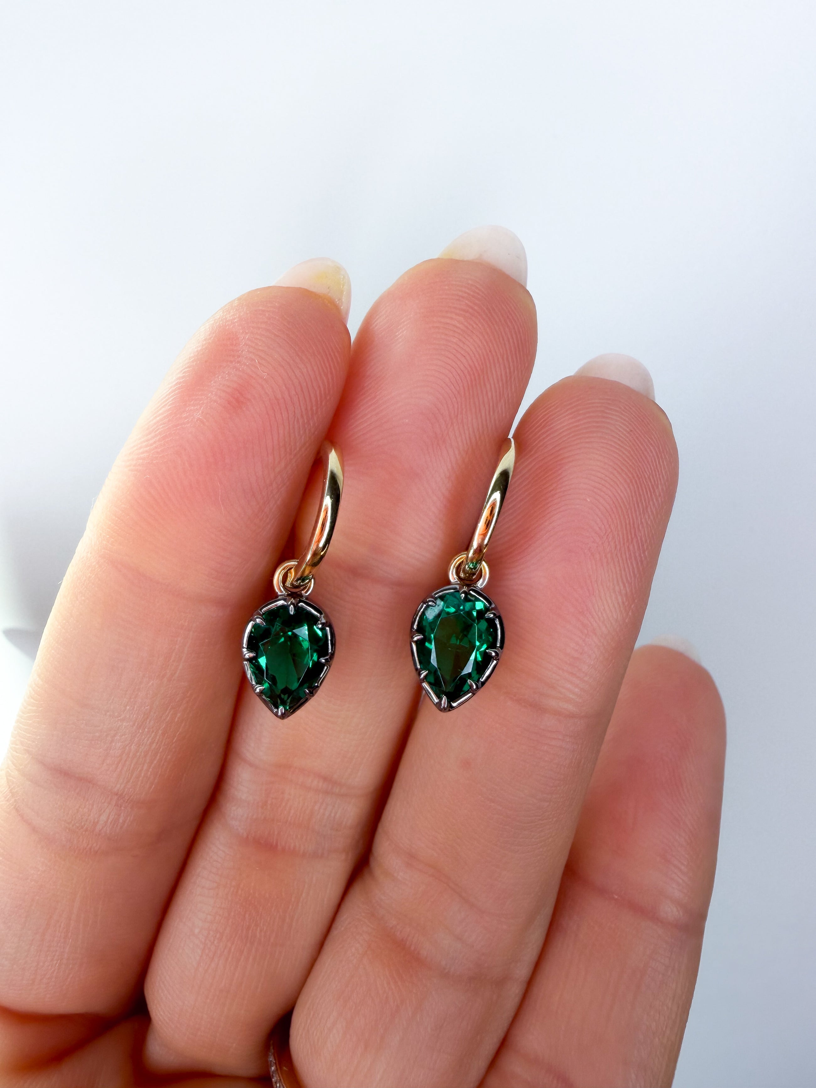 The Seraphine Green Pear Earrings