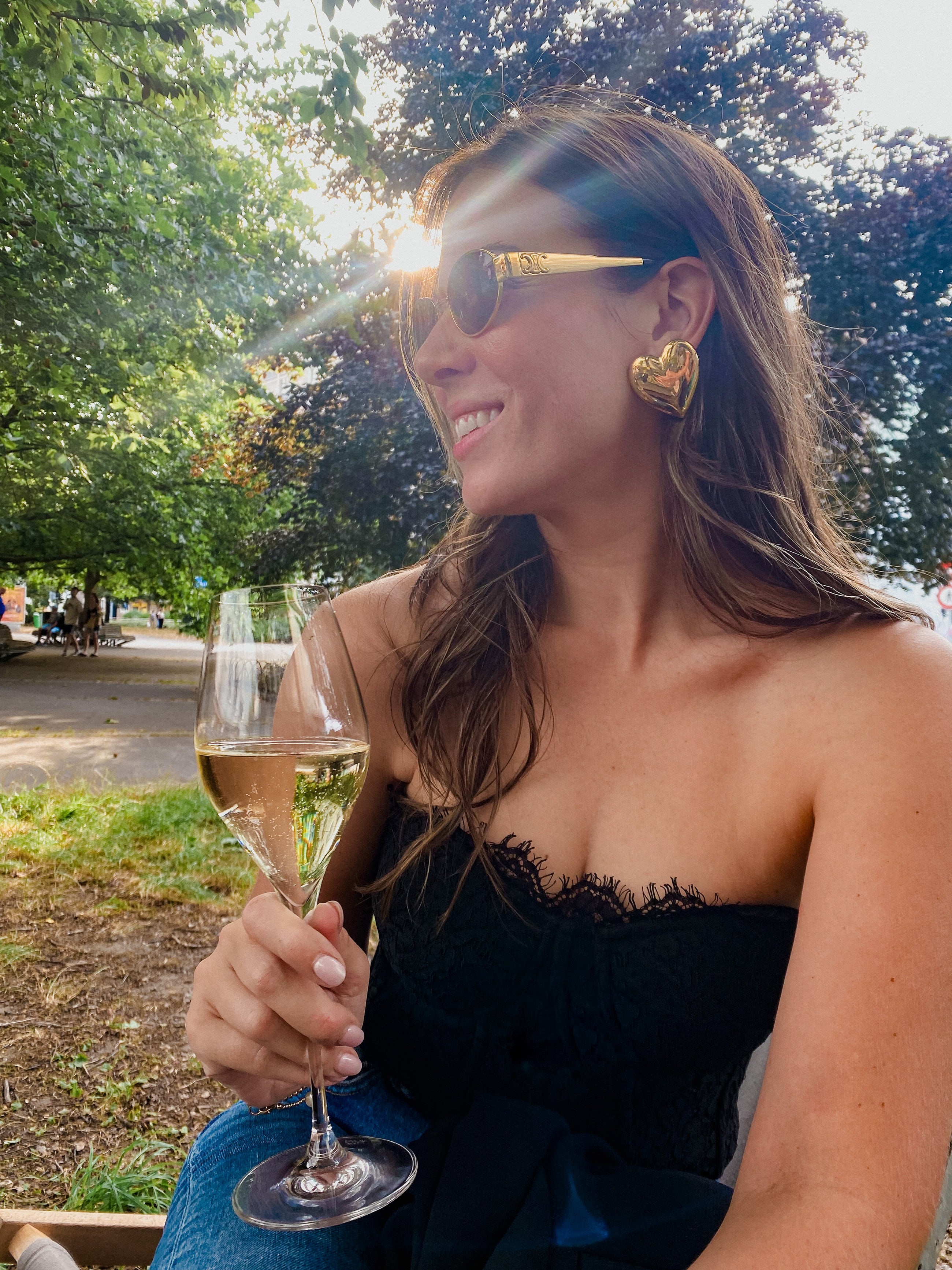 Puffy Heart Earrings ~ Gold