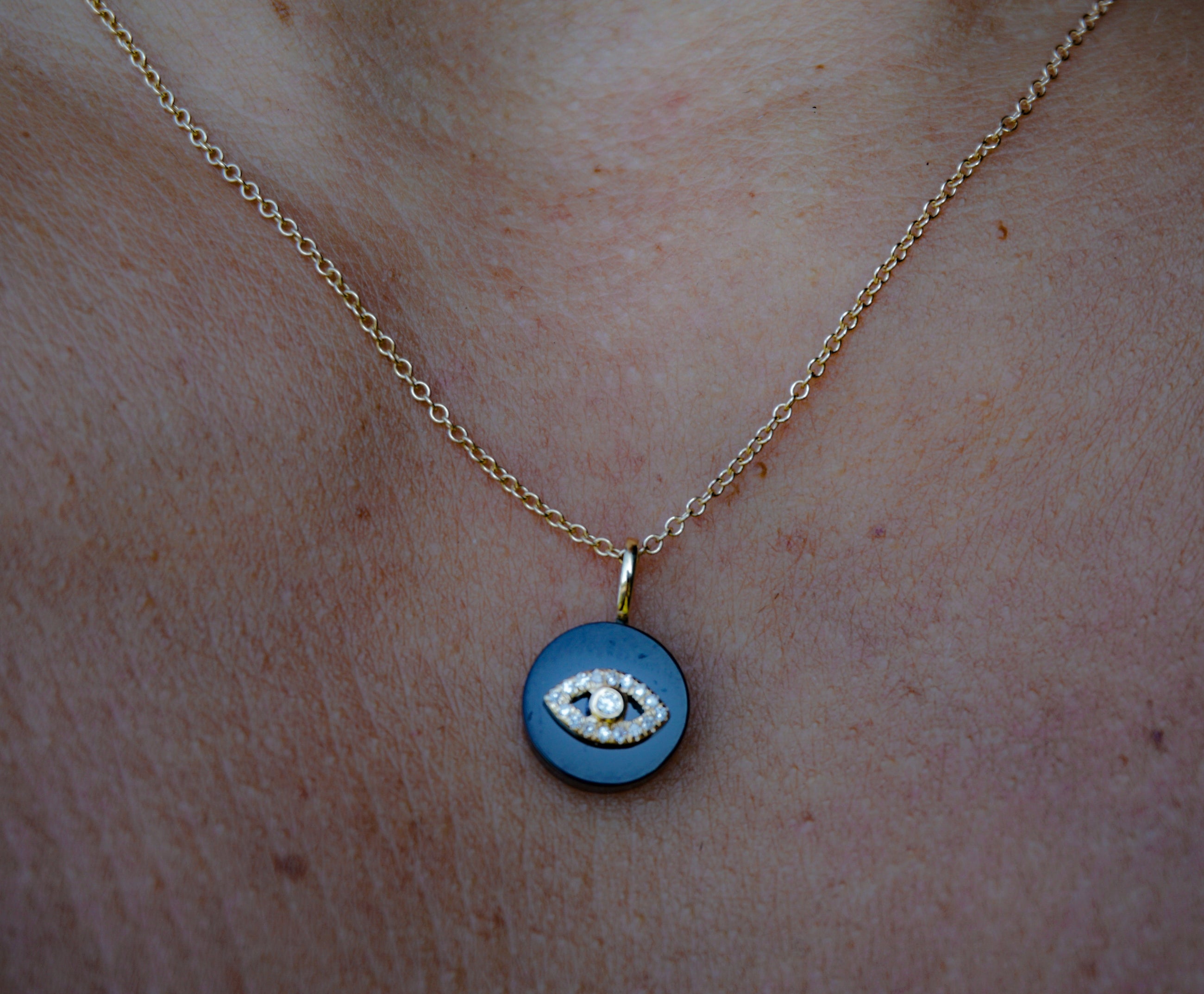 Mini Diamond Eye Amulet Necklace
