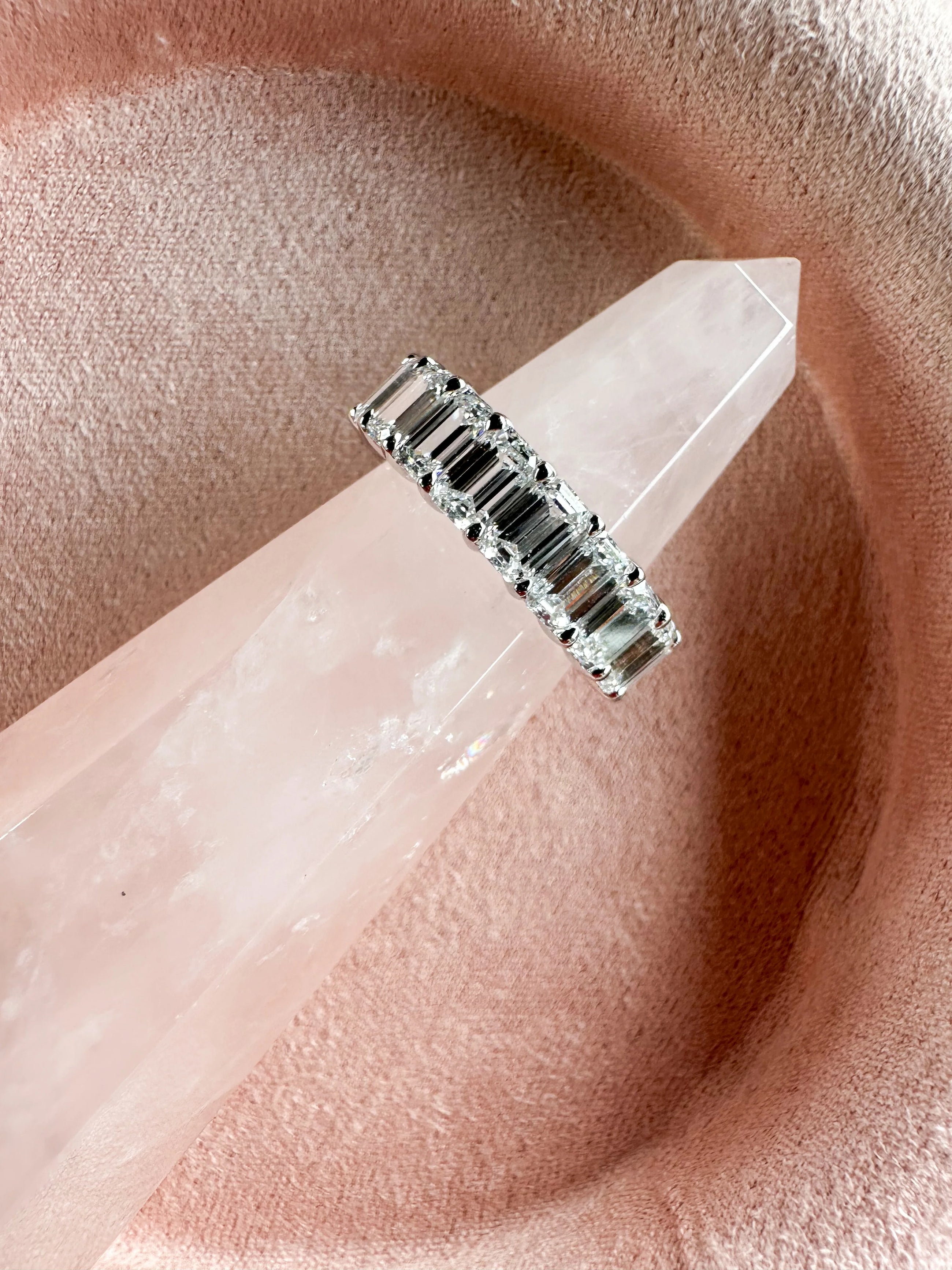 The Luxe Emerald Eternity Band