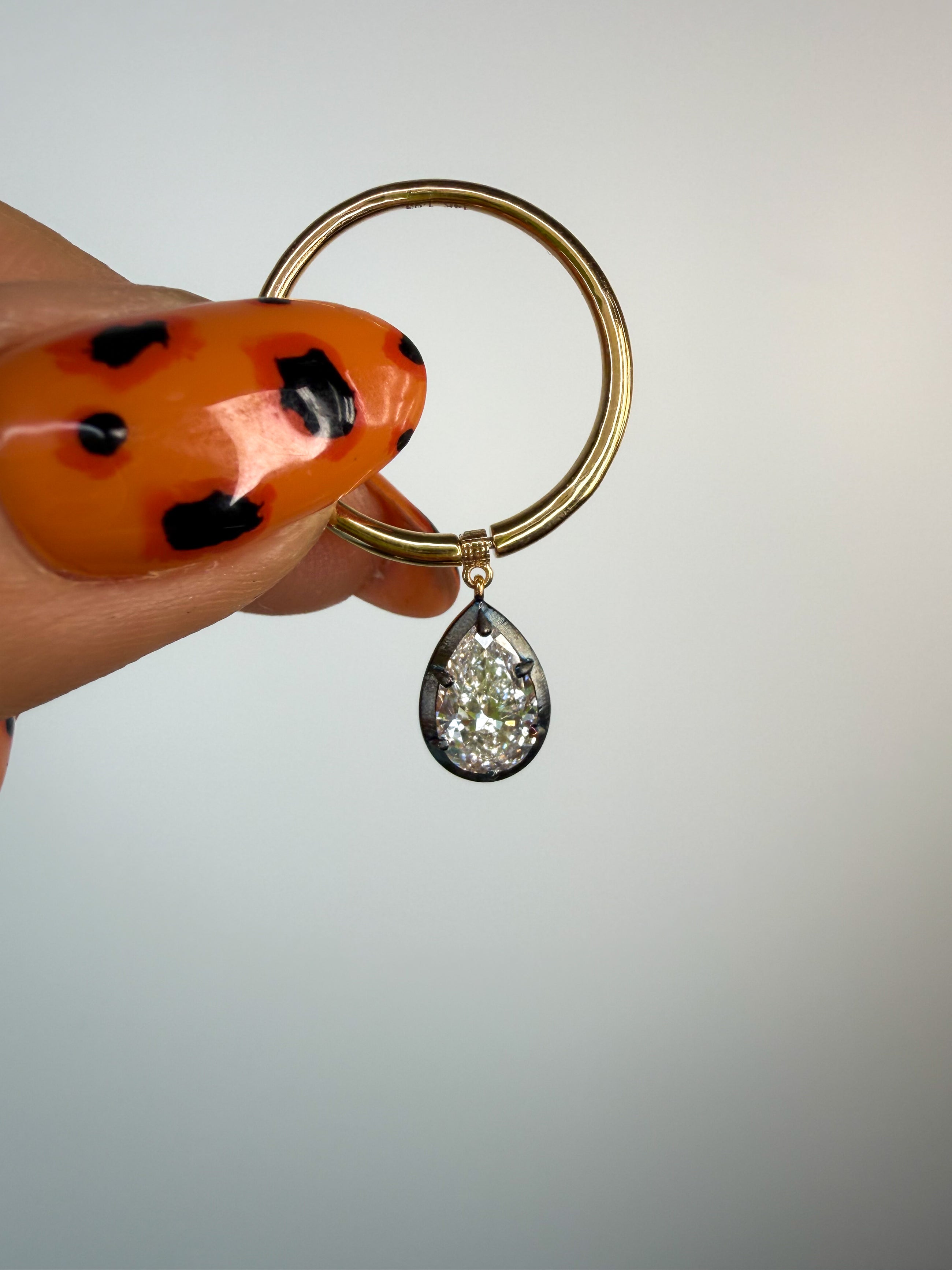 The Seraphine Pear Dangly Ring