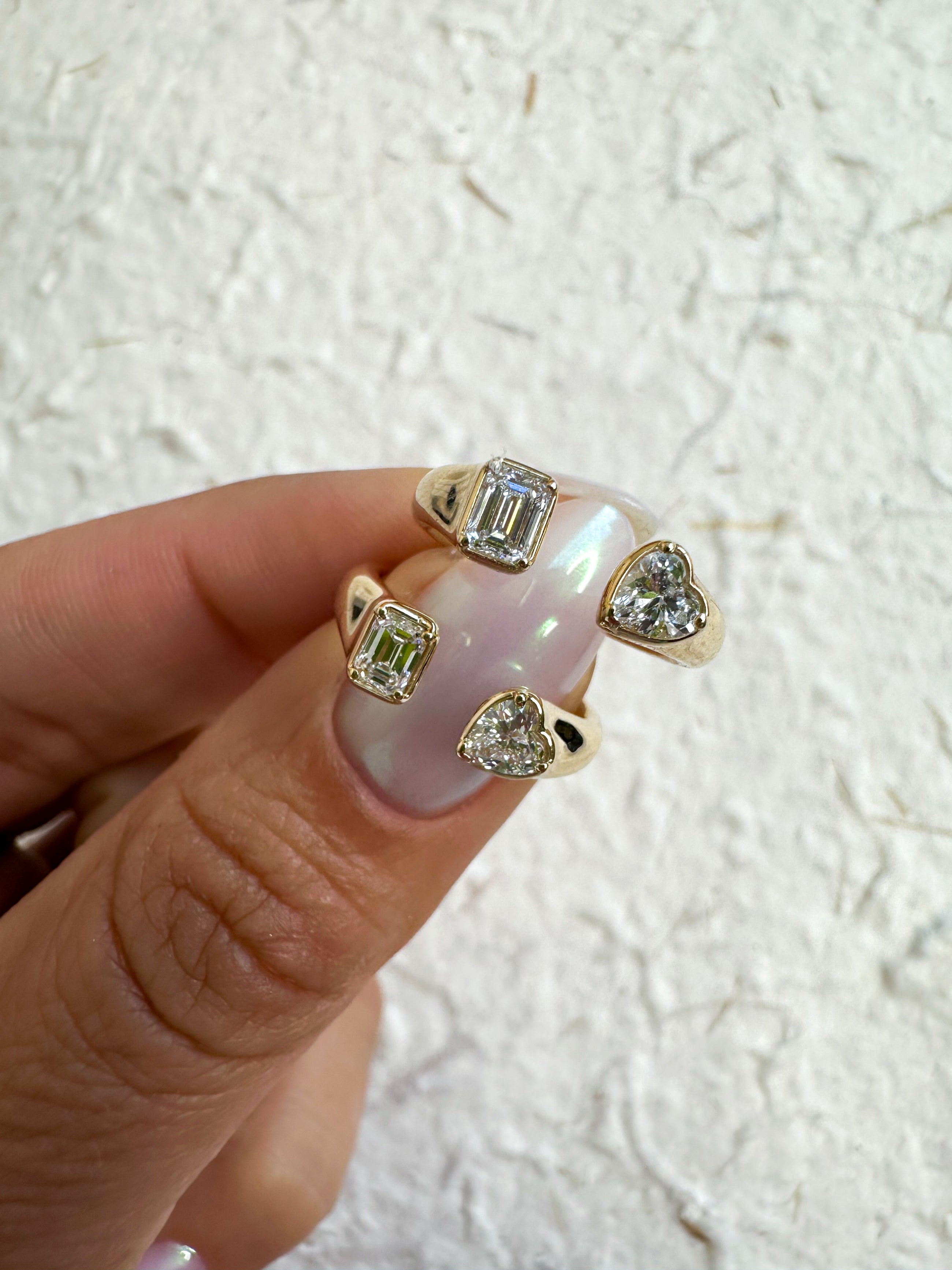 Heart & Emerald Diamond Pinky Ring