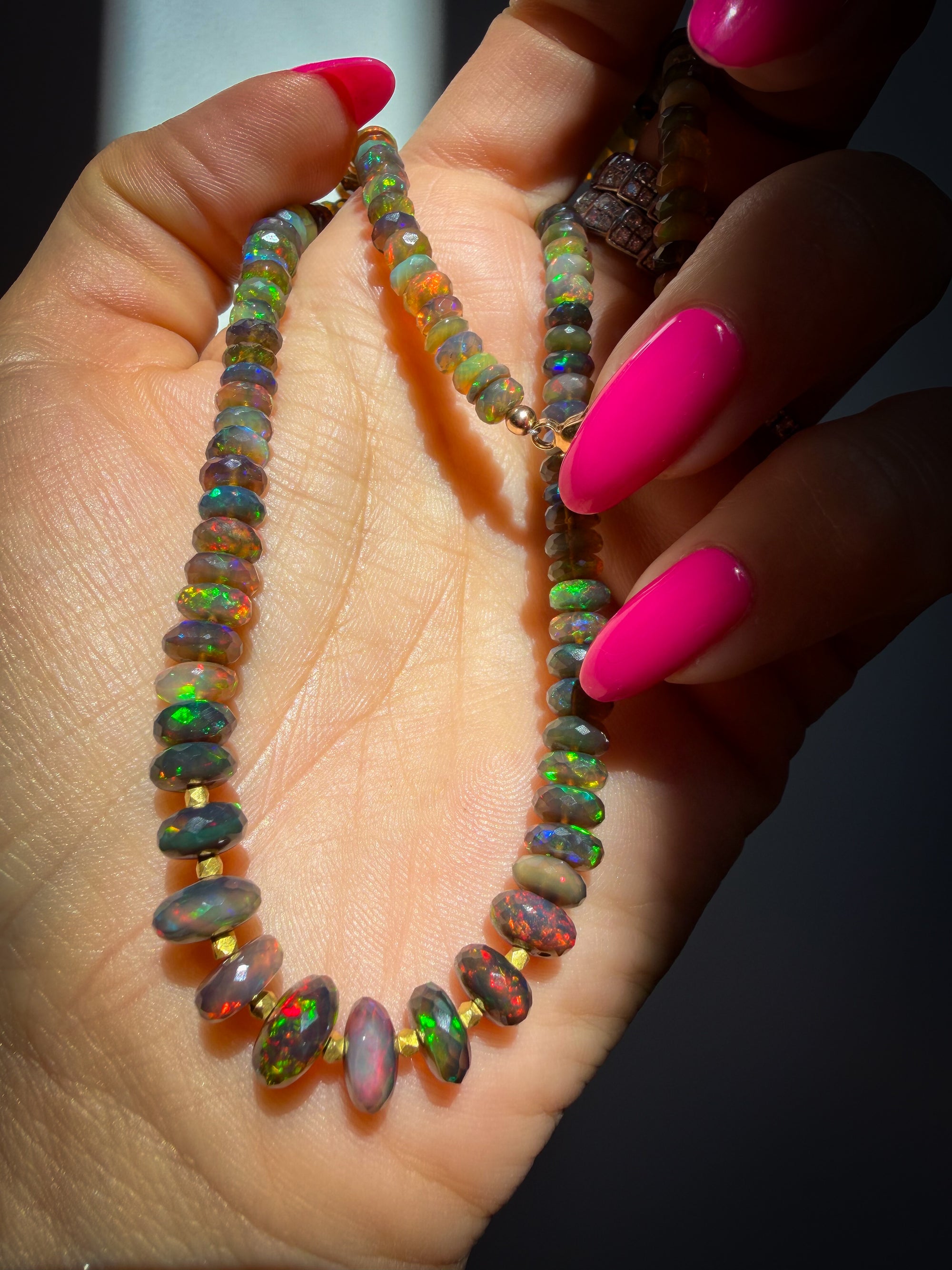 Midnight Fire Opal Necklace